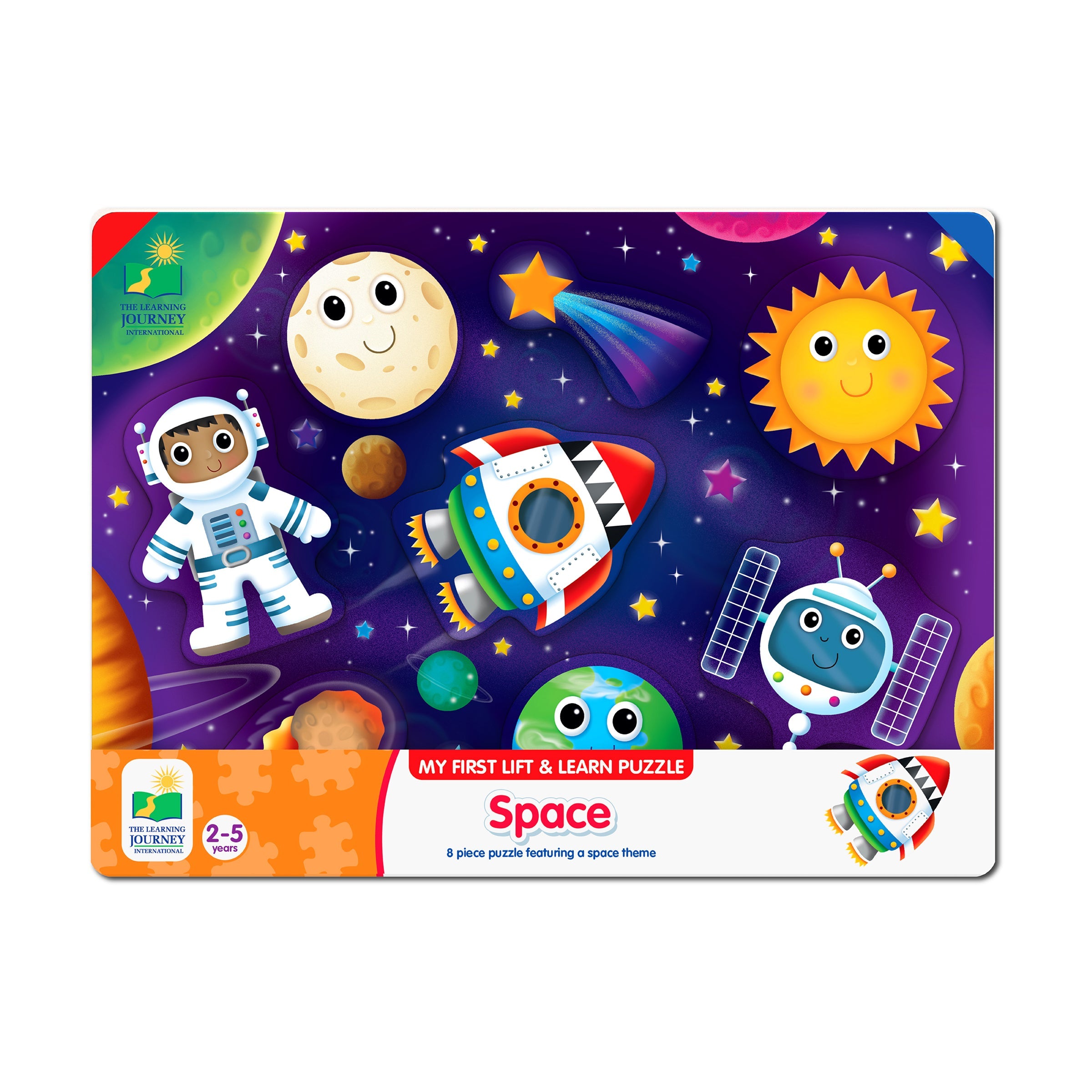  The Learning Journey My First Lift & Learn Puzzle - Space: 8 Pcs - Multi-color - Bonton