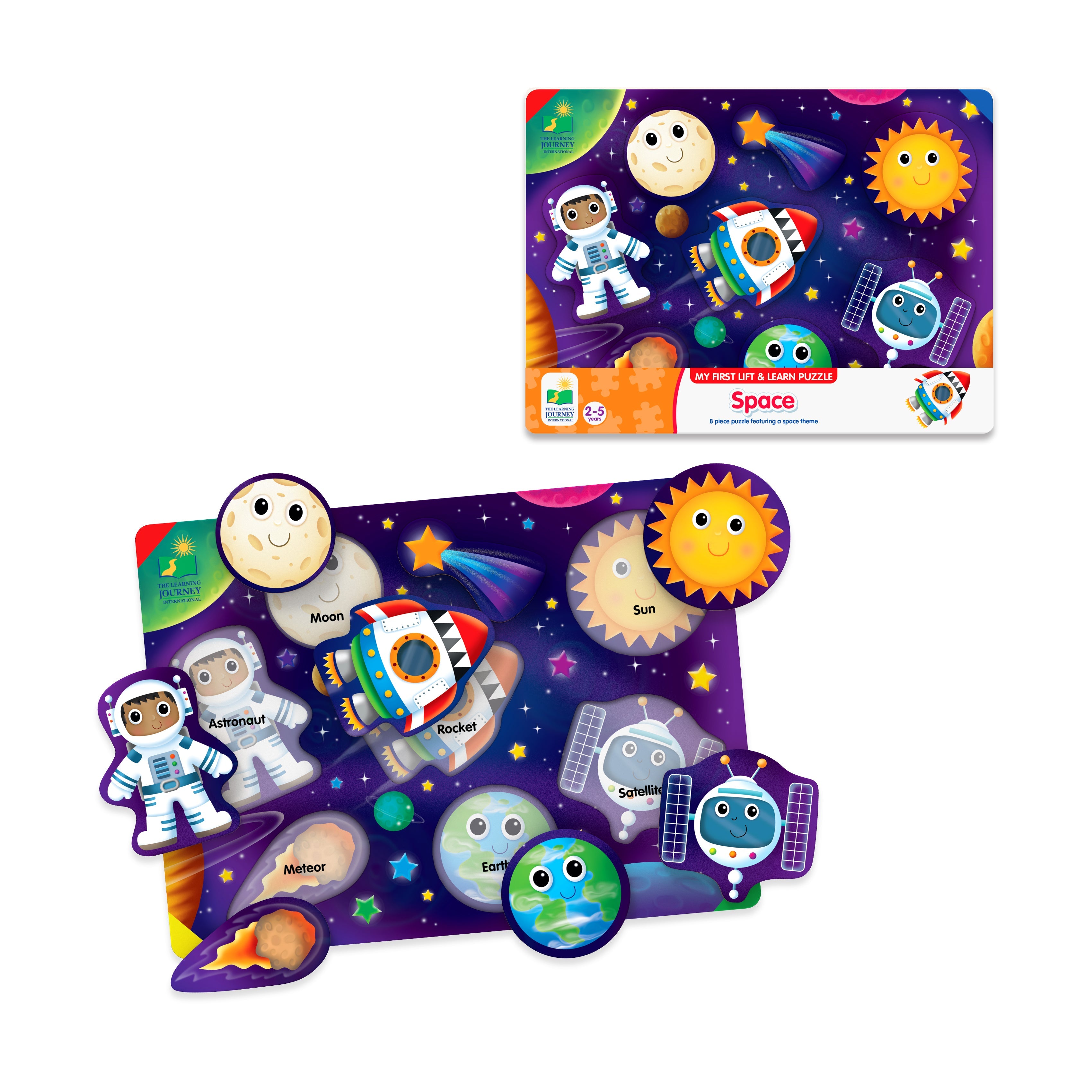  The Learning Journey My First Lift & Learn Puzzle - Space: 8 Pcs - Multi-color - Bonton