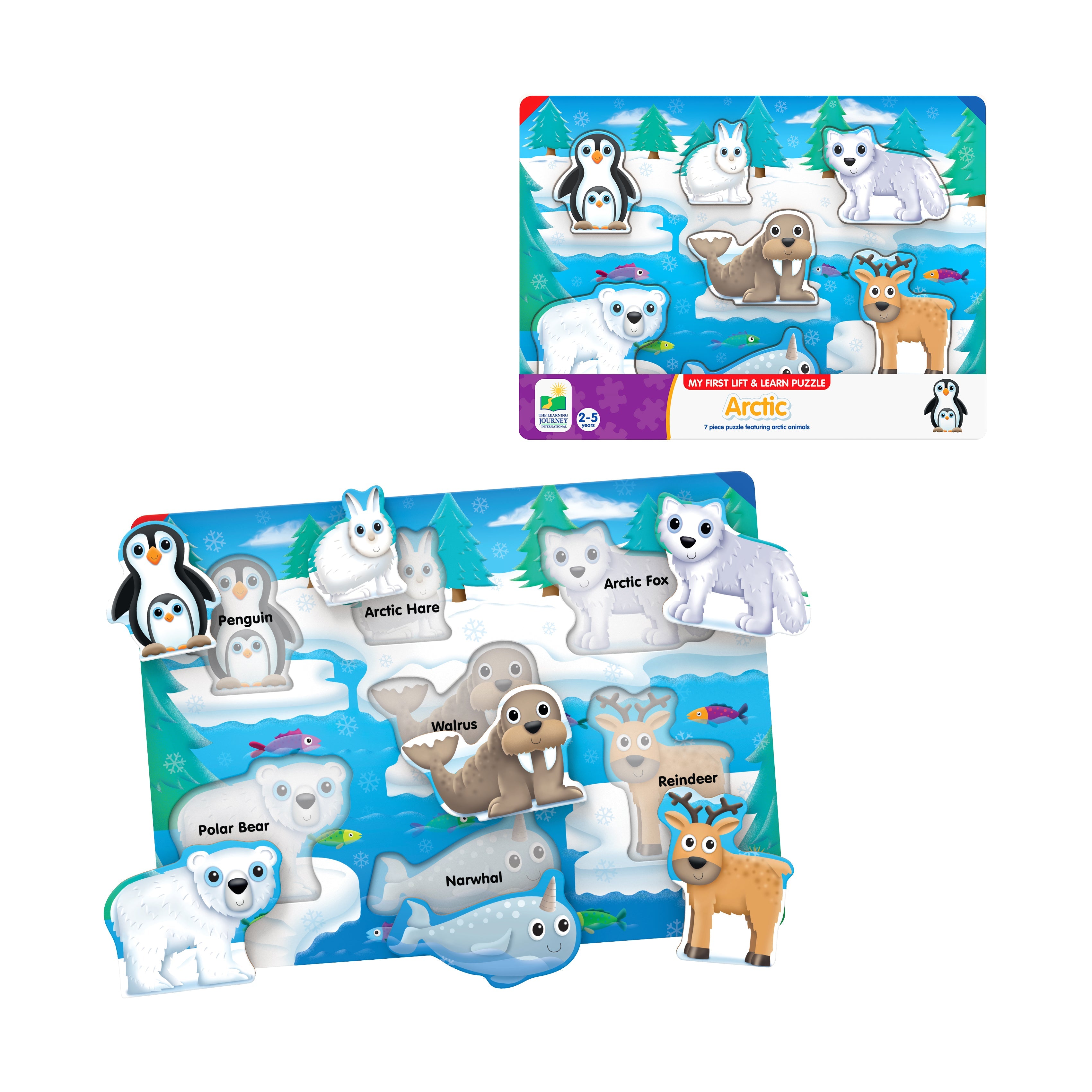  The Learning Journey My First Lift & Learn Puzzle - Artic: 7 Pcs - Multi-color - Bonton