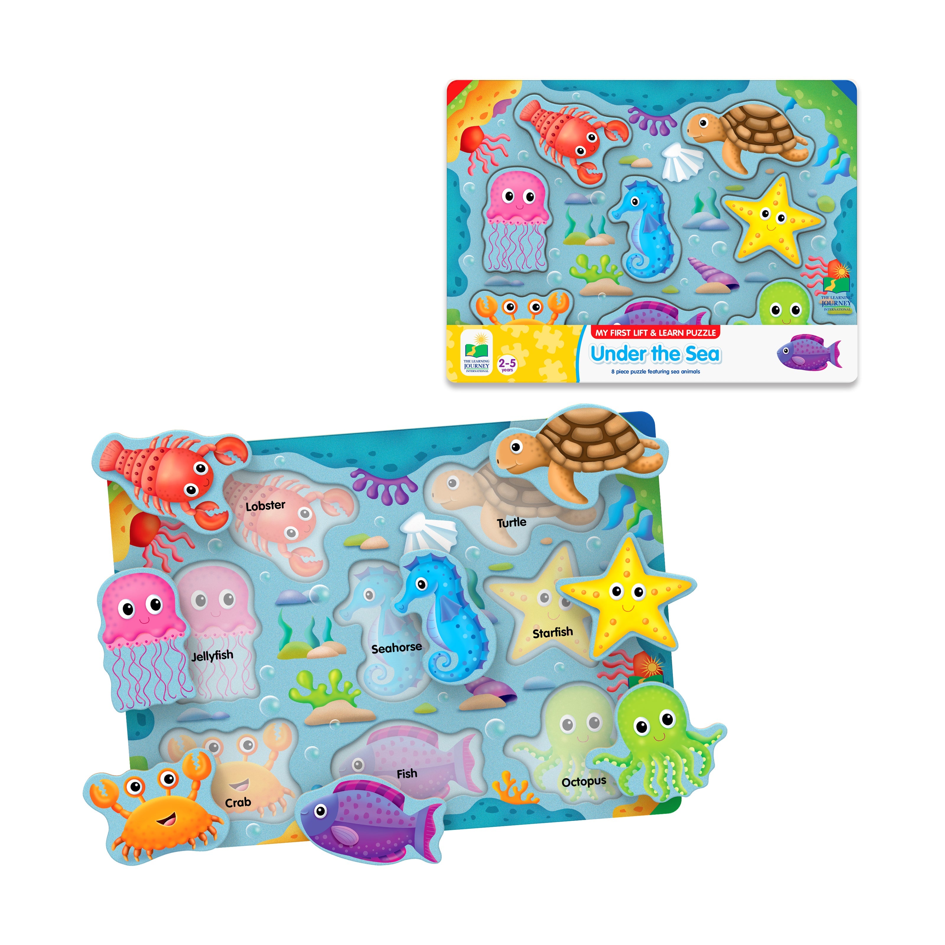  The Learning Journey My First Lift & Learn Puzzle - Under the Sea: 8 Pcs - Multi-color - Bonton