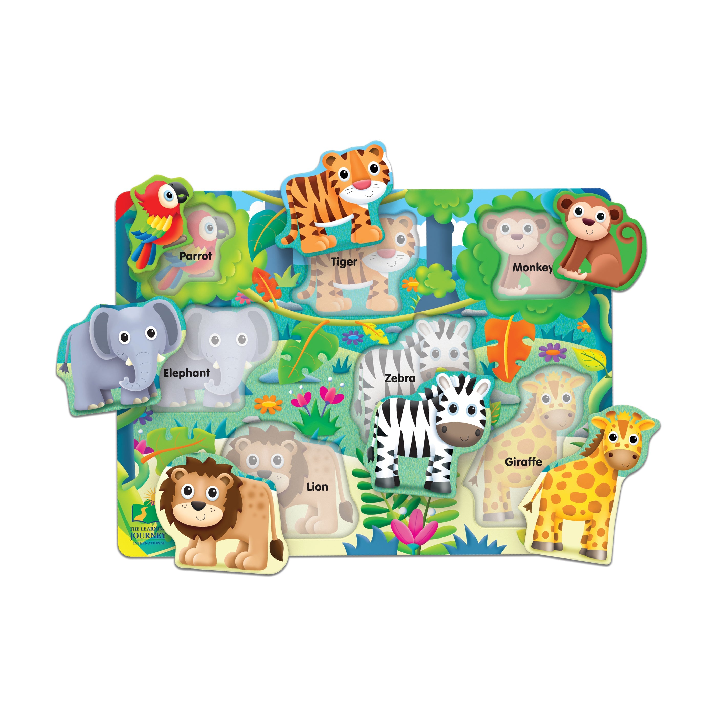  The Learning Journey My First Lift & Learn Puzzle - Jungle: 7 Pcs - Multi-color - Bonton