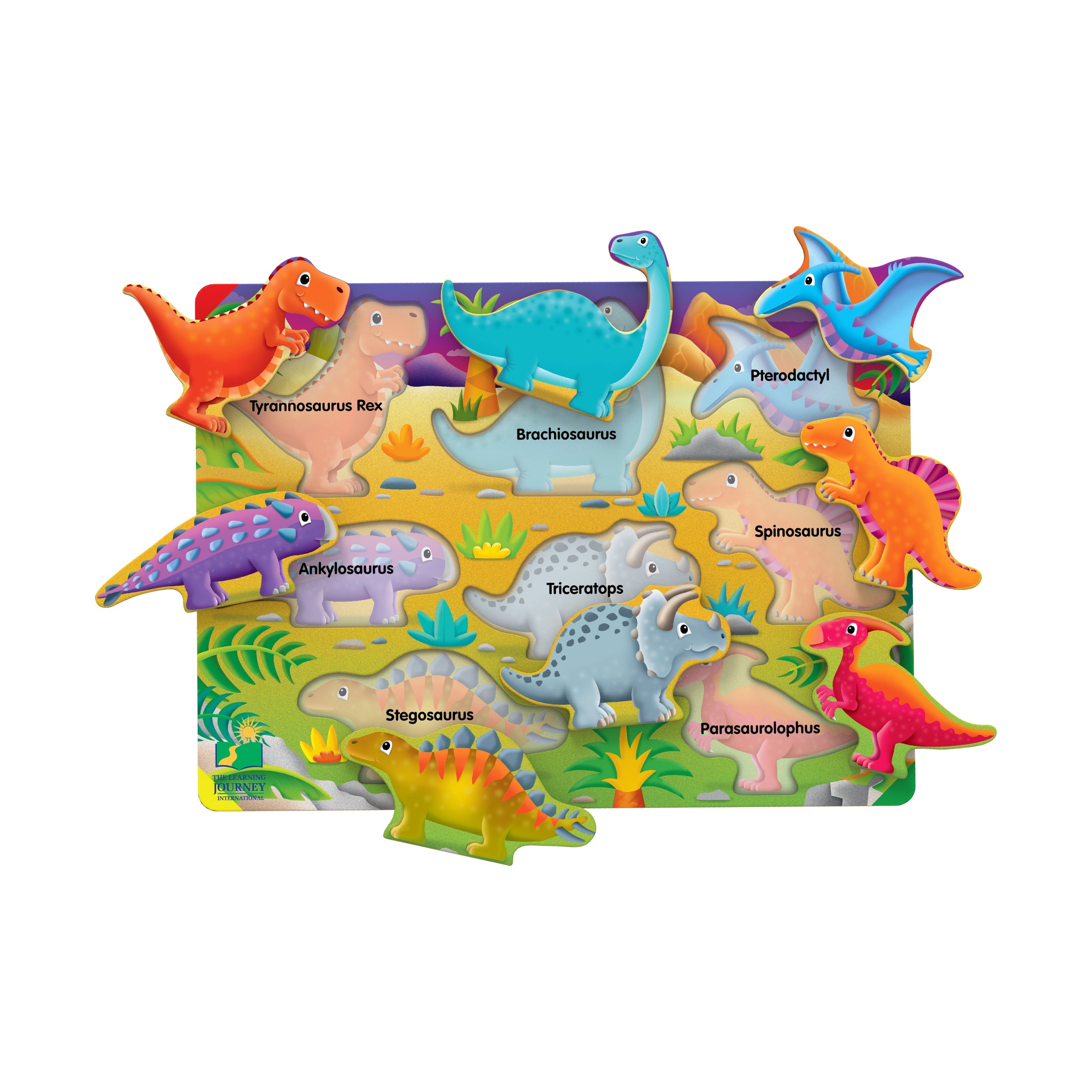  The Learning Journey My First Lift & Learn Puzzle - Dinosaur: 8 Pcs - Multi-color - Bonton