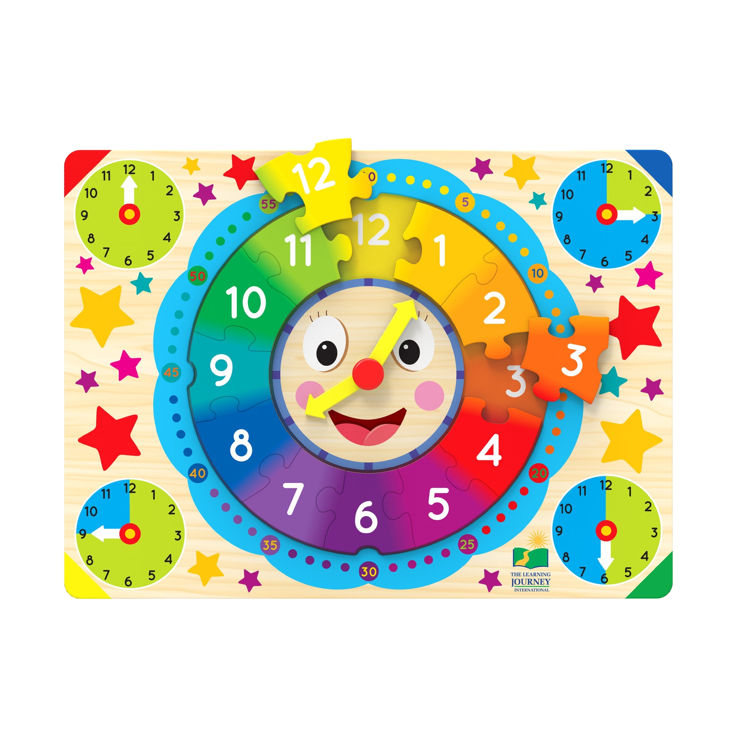  The Learning Journey Lift & Learn Puzzle - Clock: 12 Pcs - Multi-color - Bonton