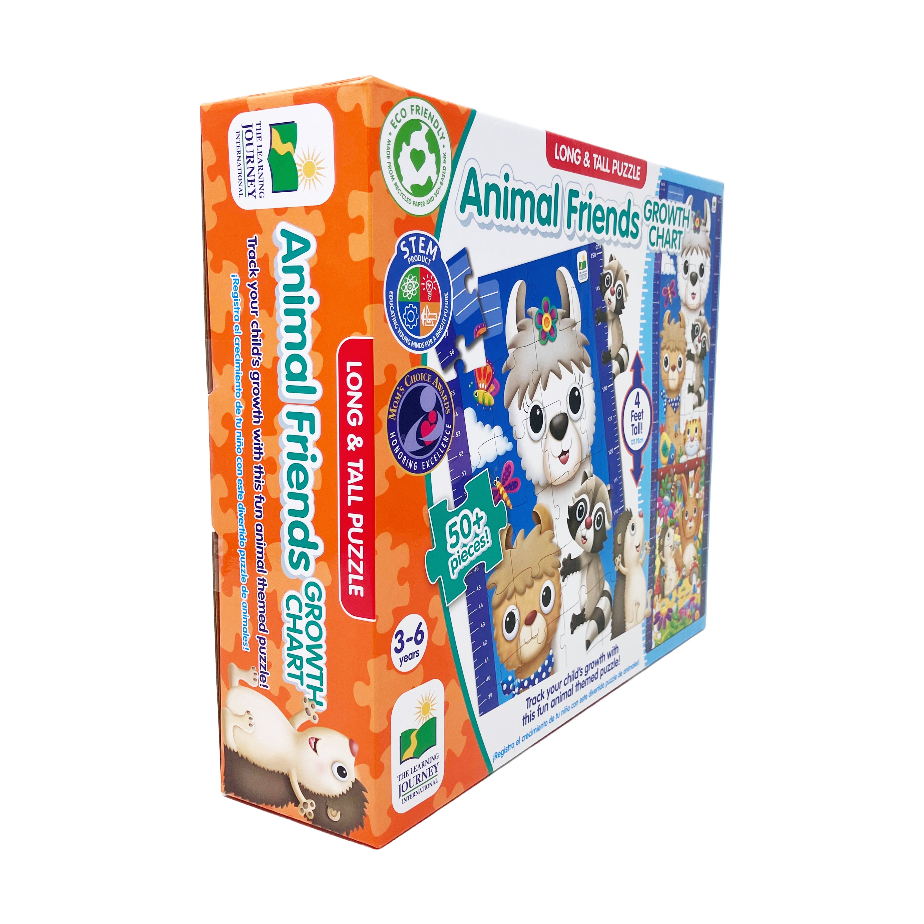  The Learning Journey Long & Tall Puzzles - Animal Friends Growth Chart: 50+ Pcs - Multi-color - Bonton