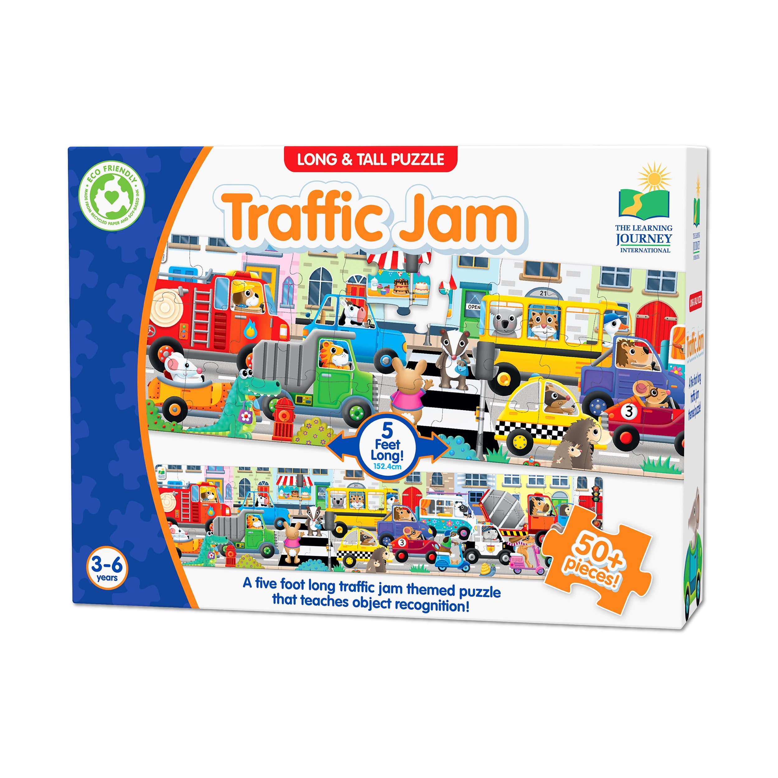  The Learning Journey Long & Tall Puzzle - Traffic Jam: 50+ Pcs - Multi-color - Bonton