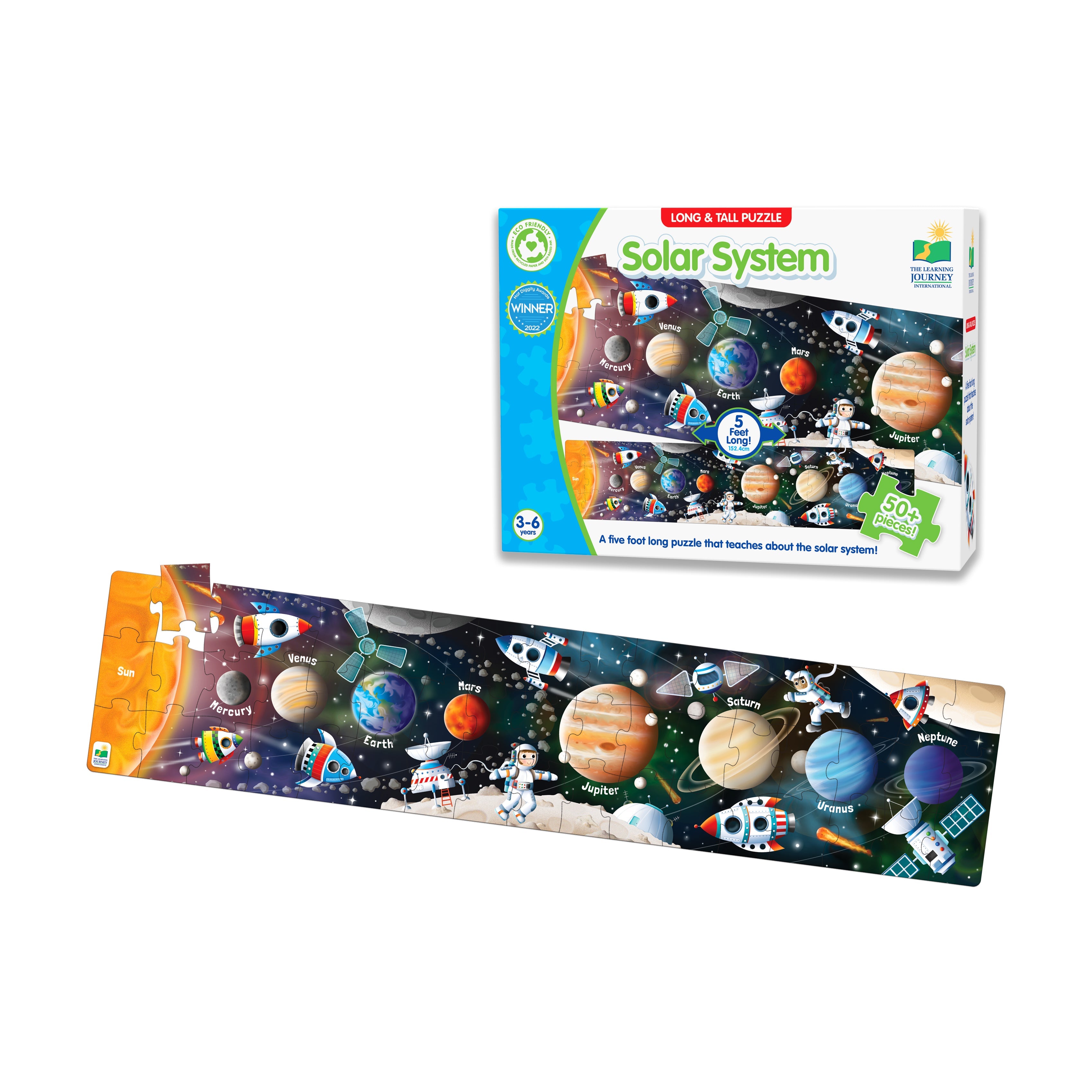  The Learning Journey Long & Tall Puzzle - Solar System: 50+ Pcs - Multi-color - Bonton