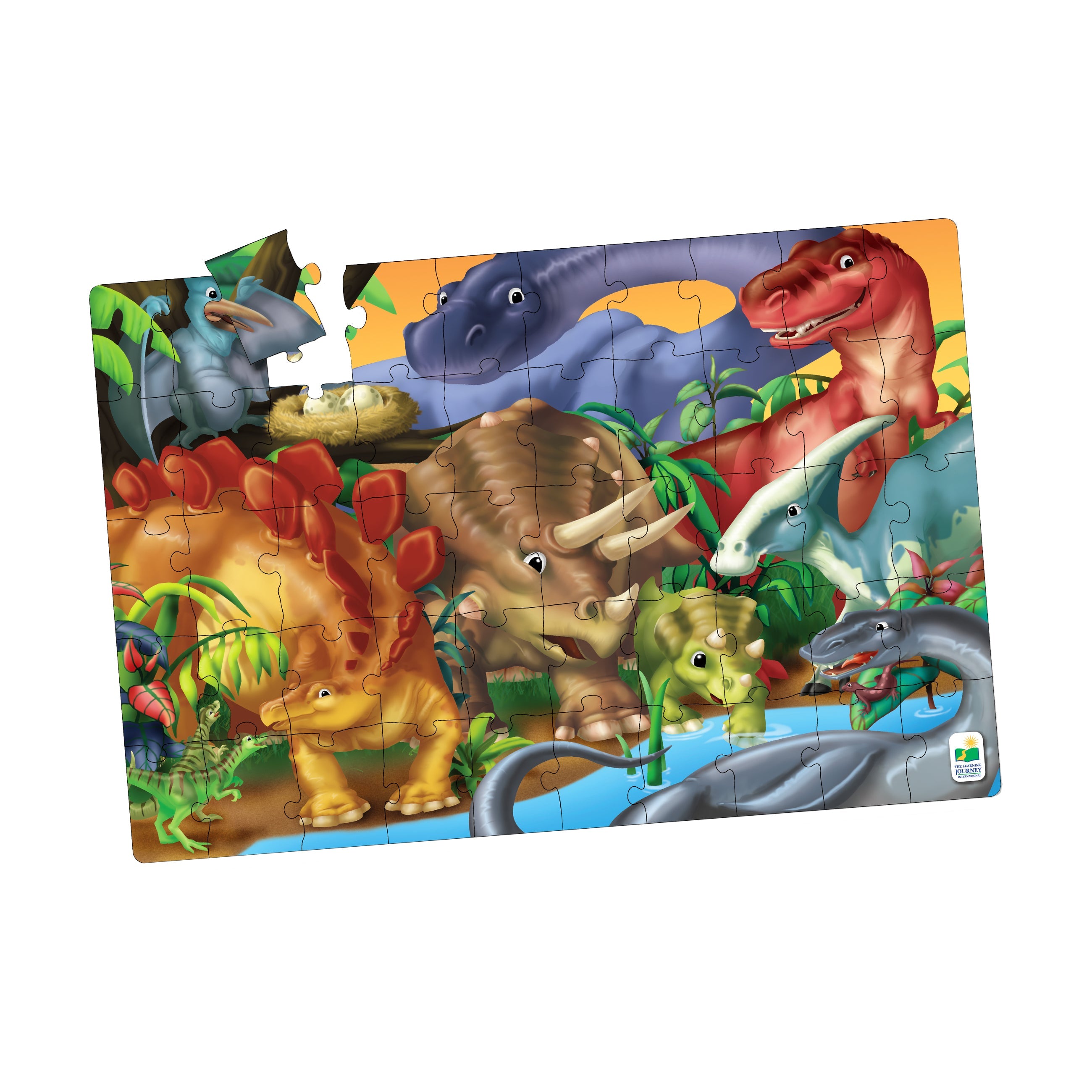  The Learning Journey Jumbo Floor Puzzle - Dinosaurs: 50 Pcs - Multi-color - Bonton