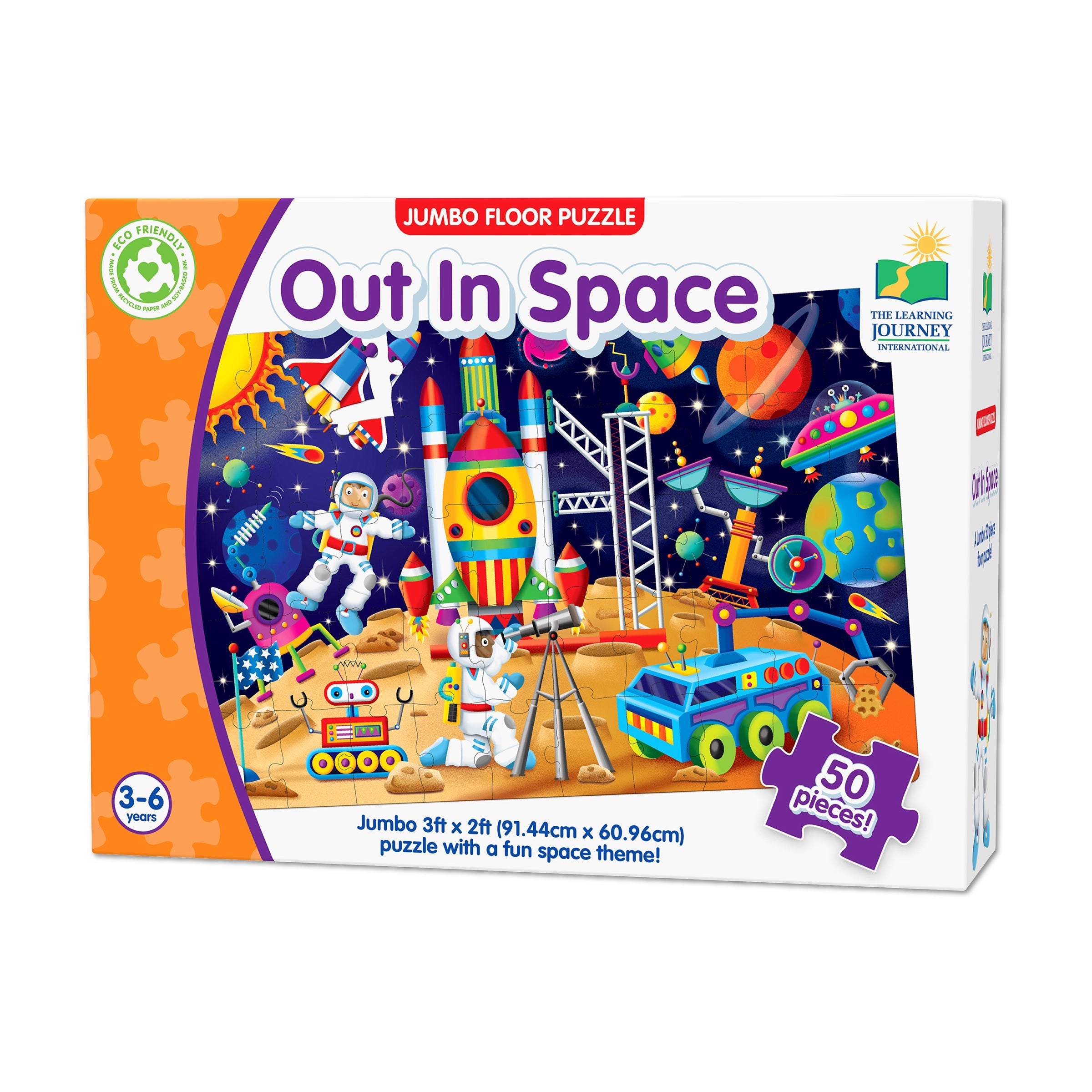  The Learning Journey Jumbo Floor Puzzle - Out In Space: 50 Pcs - Multi-color - Bonton