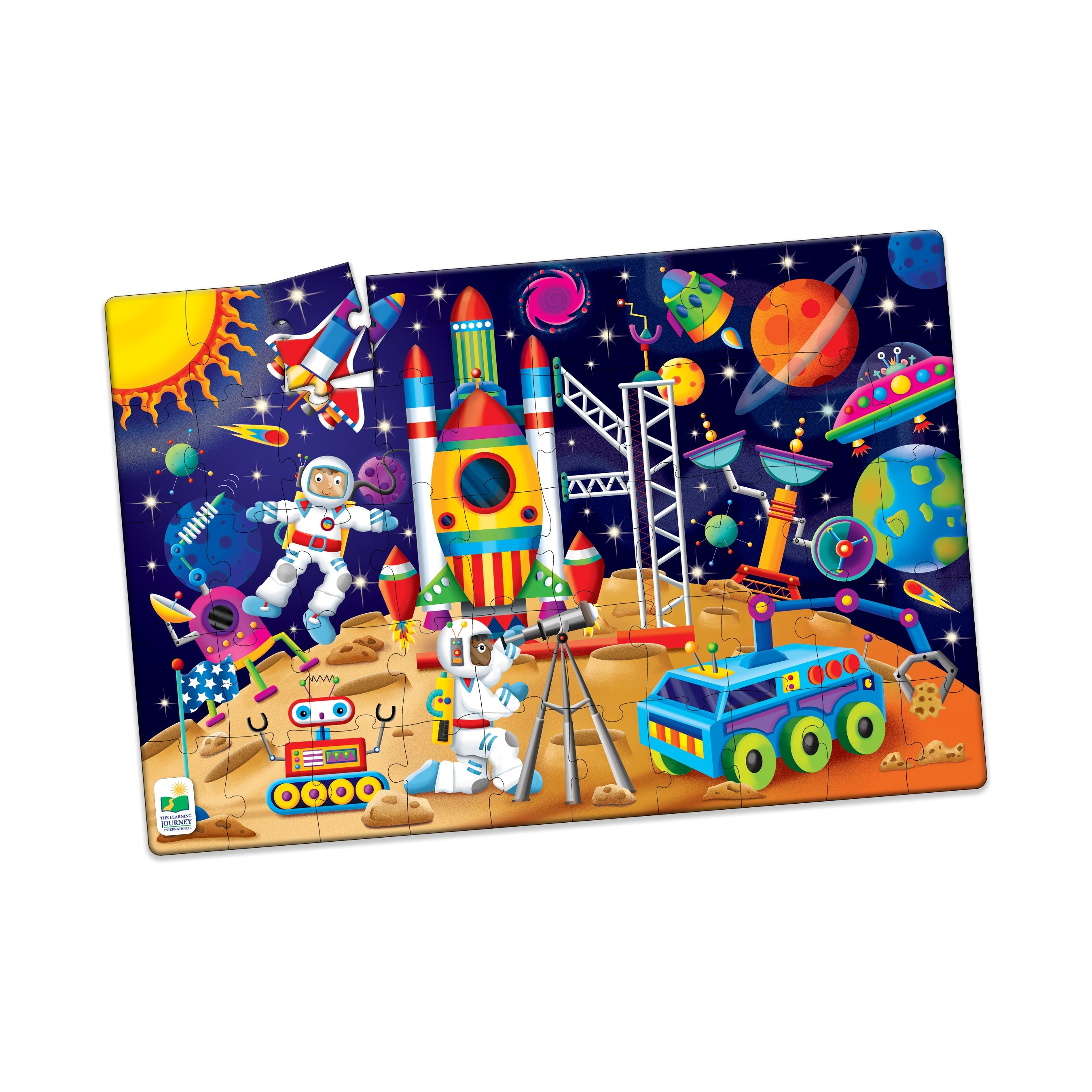  The Learning Journey Jumbo Floor Puzzle - Out In Space: 50 Pcs - Multi-color - Bonton