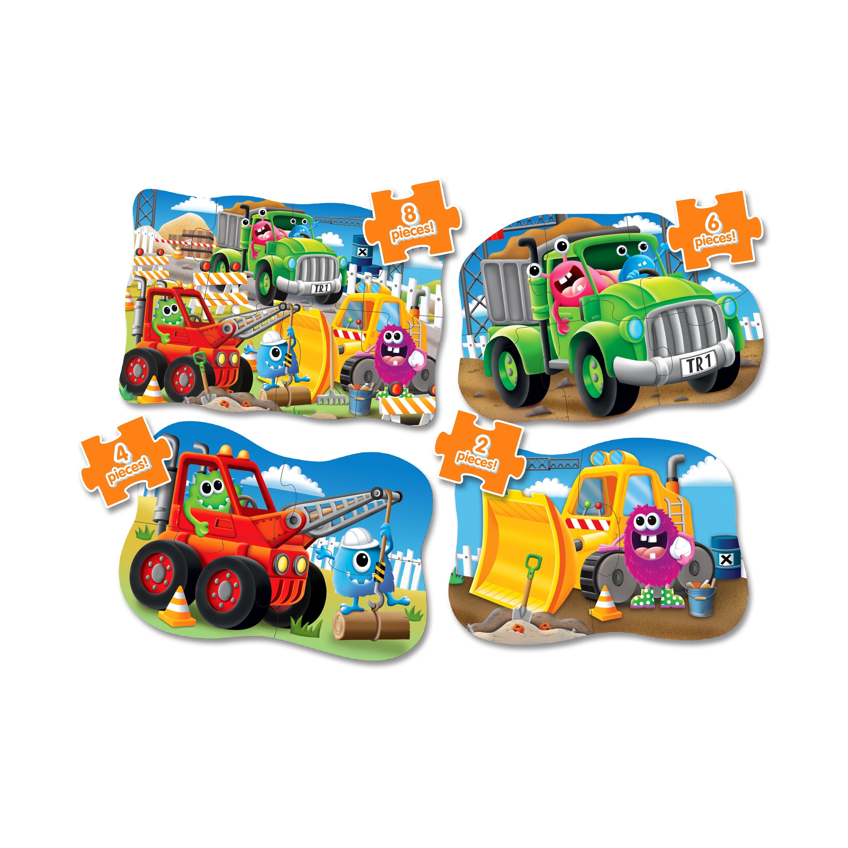  The Learning Journey My First Puzzles - 4 In A Box - Monster Trucks: 20 Pcs - Multi-color - Bonton