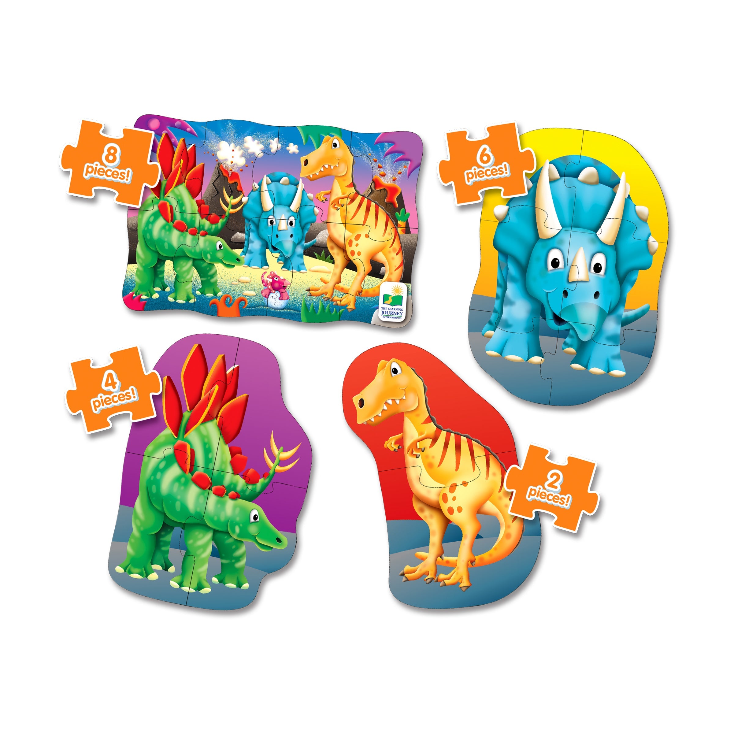  The Learning Journey My First Puzzles - 4 In A Box - Dino: 20 Pcs - Multi-color - Bonton