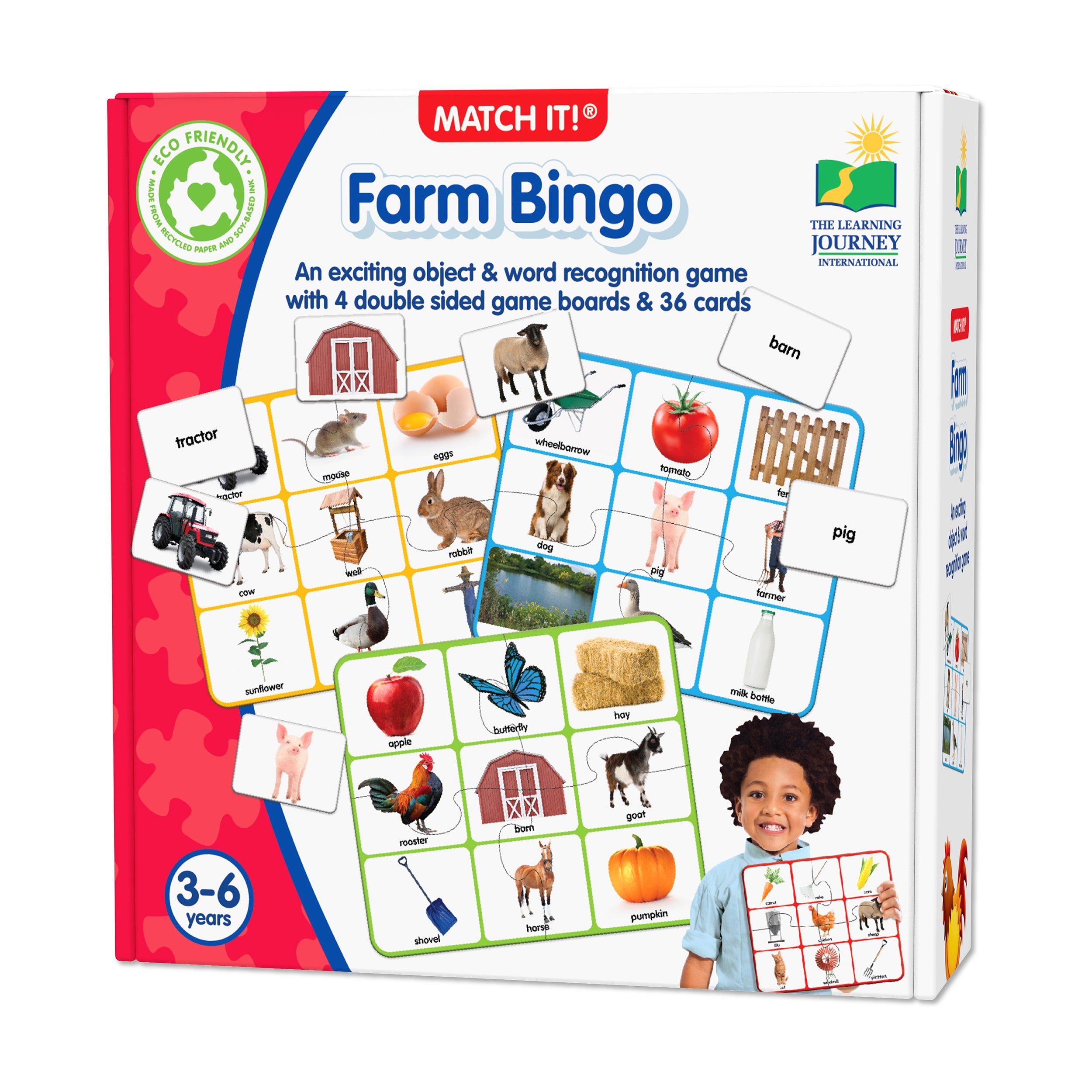  The Learning Journey Match It! - Farm Bingo - Multi-color - Bonton