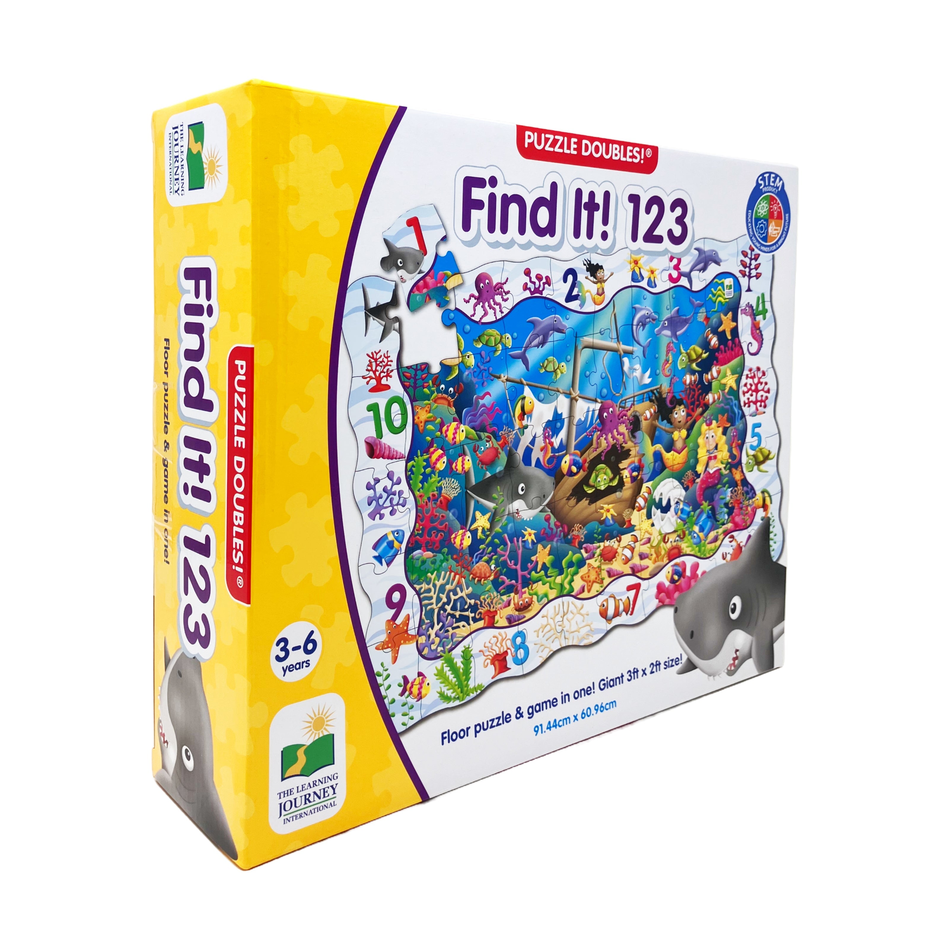  The Learning Journey Puzzle Doubles! - Find It! 123: 50 Pcs - Multi-color - Bonton