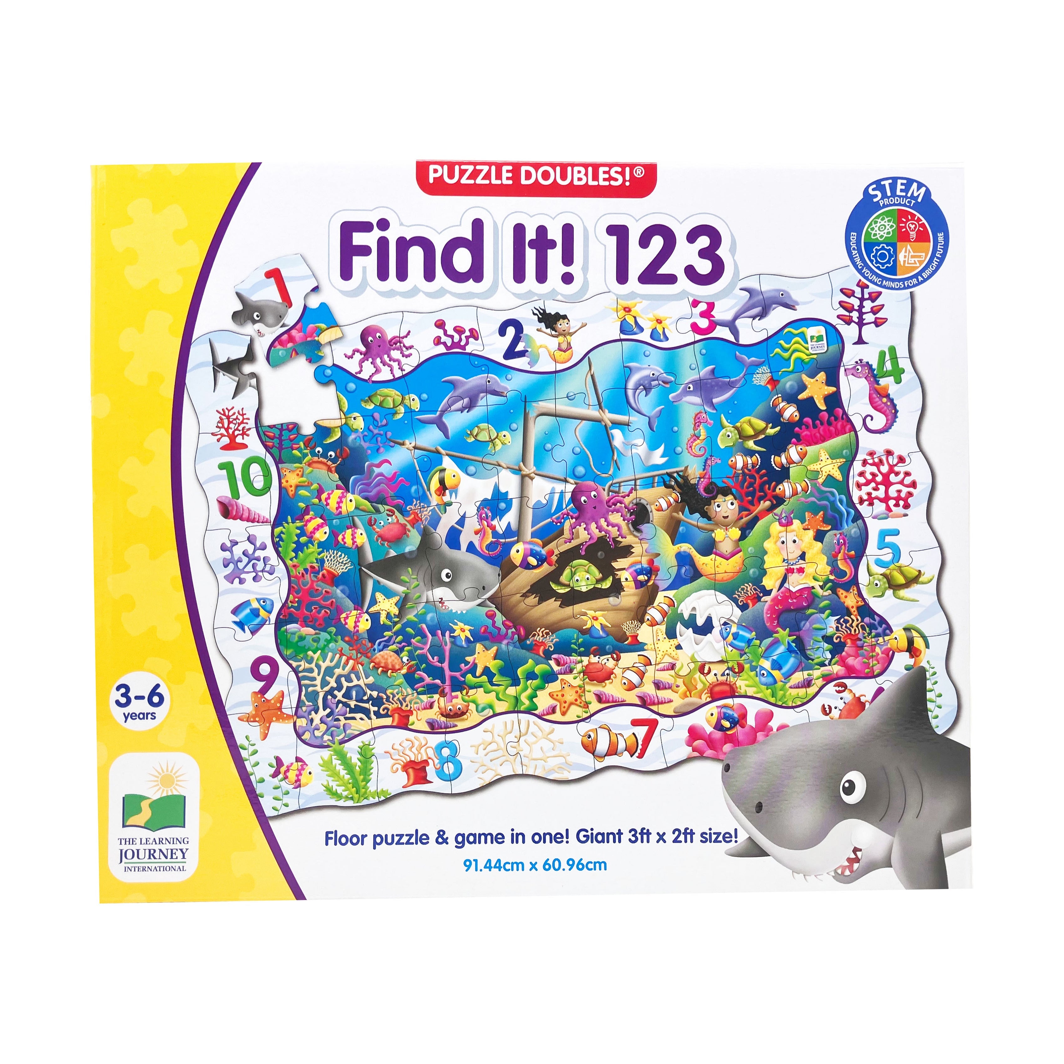  The Learning Journey Puzzle Doubles! - Find It! 123: 50 Pcs - Multi-color - Bonton