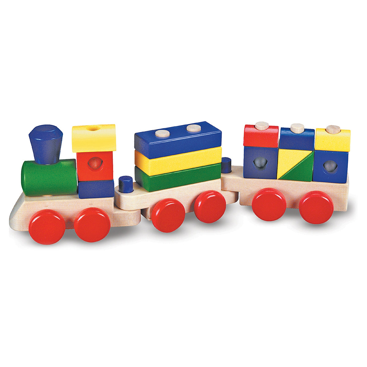  Melissa and Doug Wood Block Stacking Train - Multicolor - Bonton