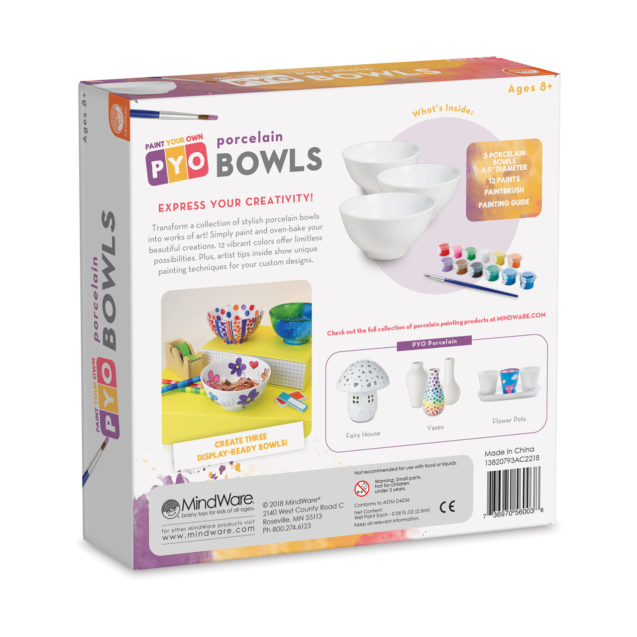  Paint Your Own Porcelain Bowls - Multicolor - Bonton