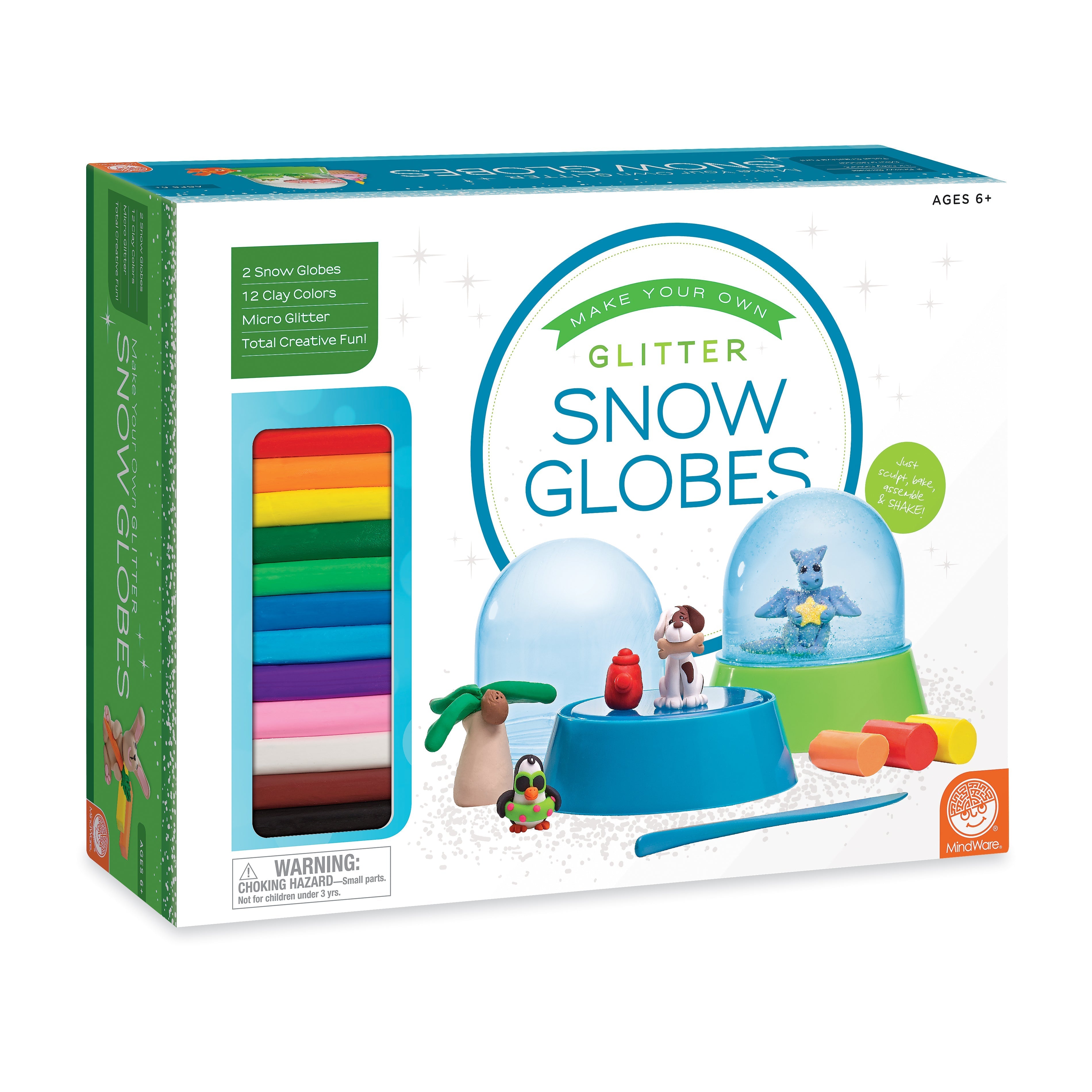  MindWare Make Your Own Glitter Snow Globes - Multi - Bonton