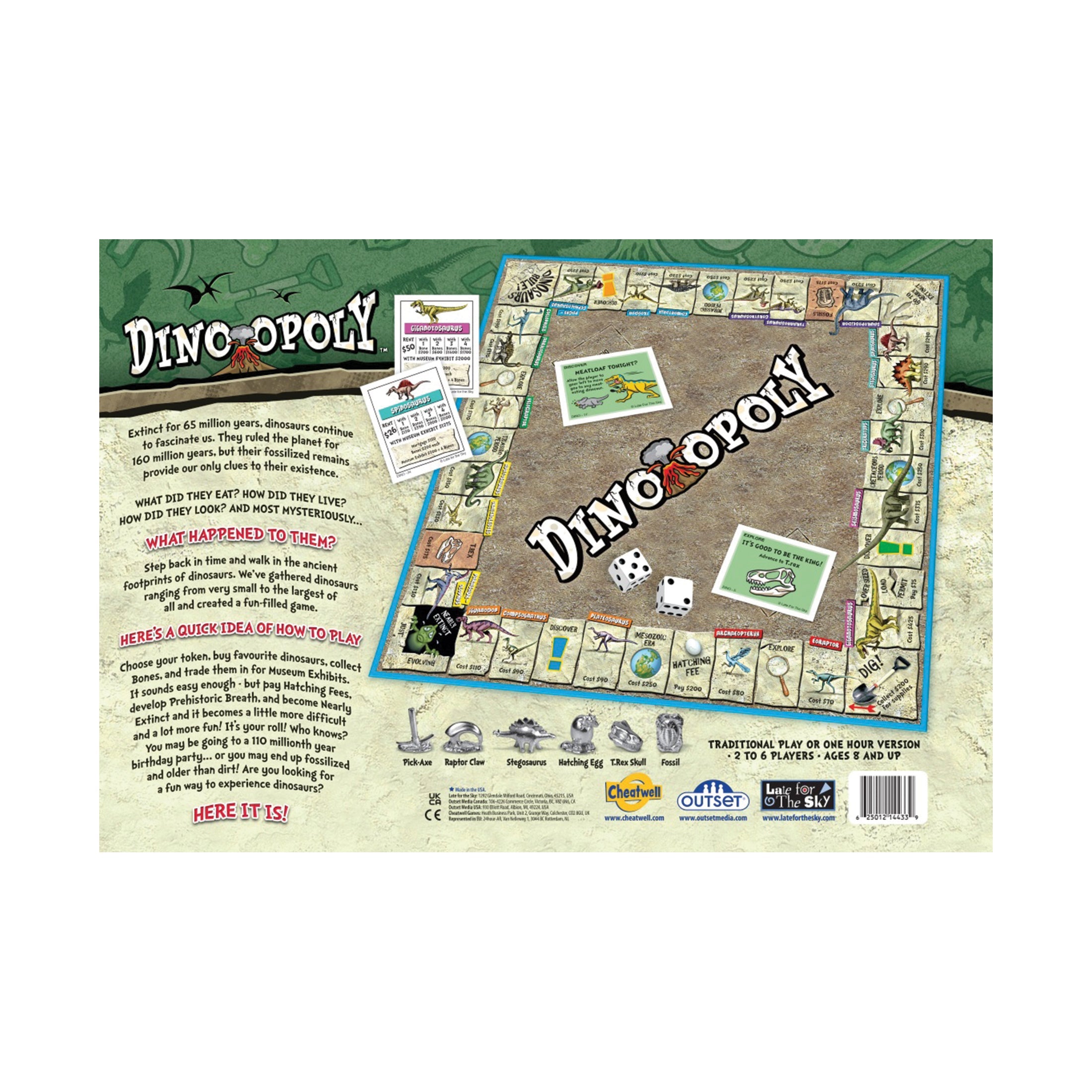  Dino-Opoly Board Game - Multi-color - Bonton