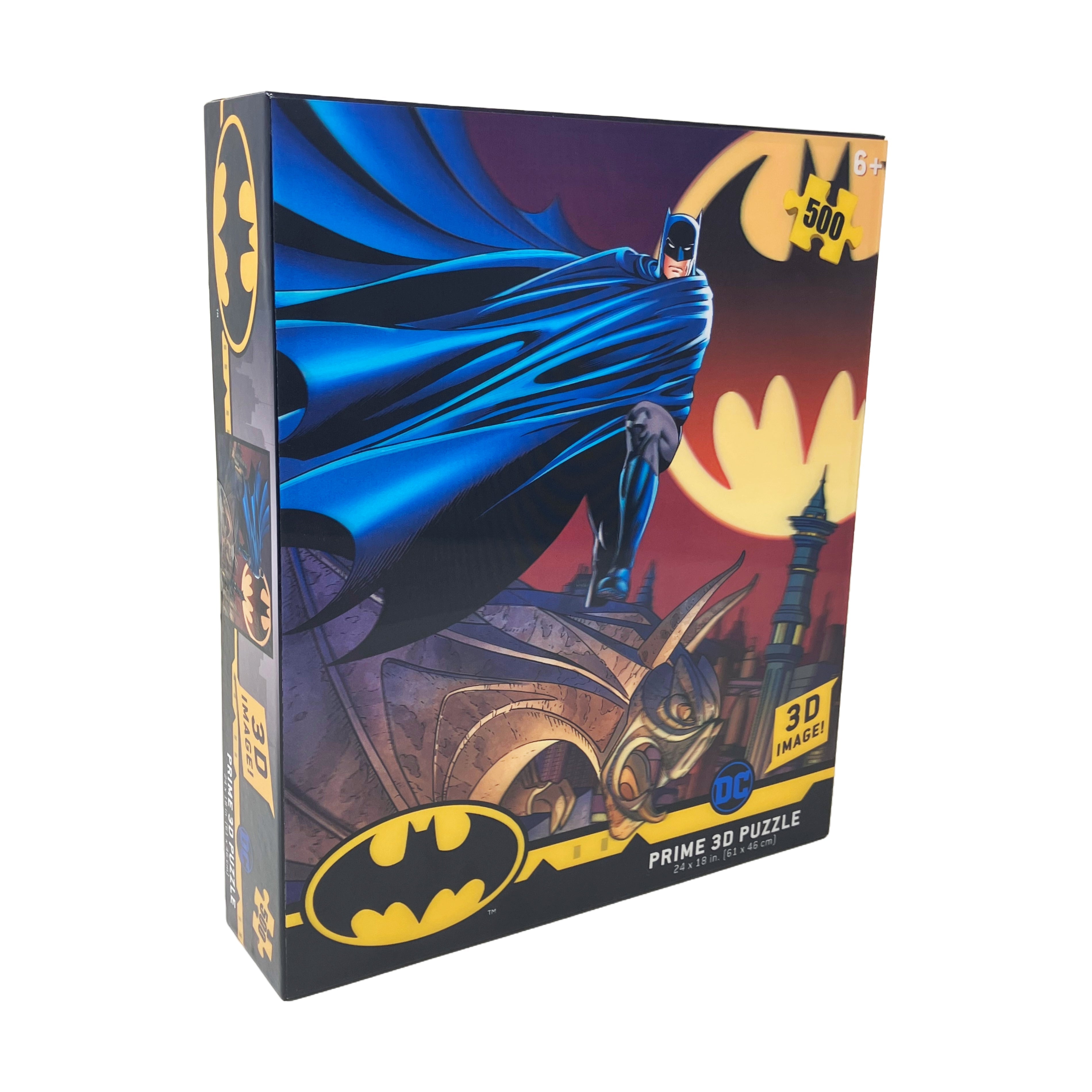  Prime 3D DC Comics - Batman - Bat Signal 3D Lenticular Jigsaw Puzzle: 500 Pcs - Multi-color - Bonton