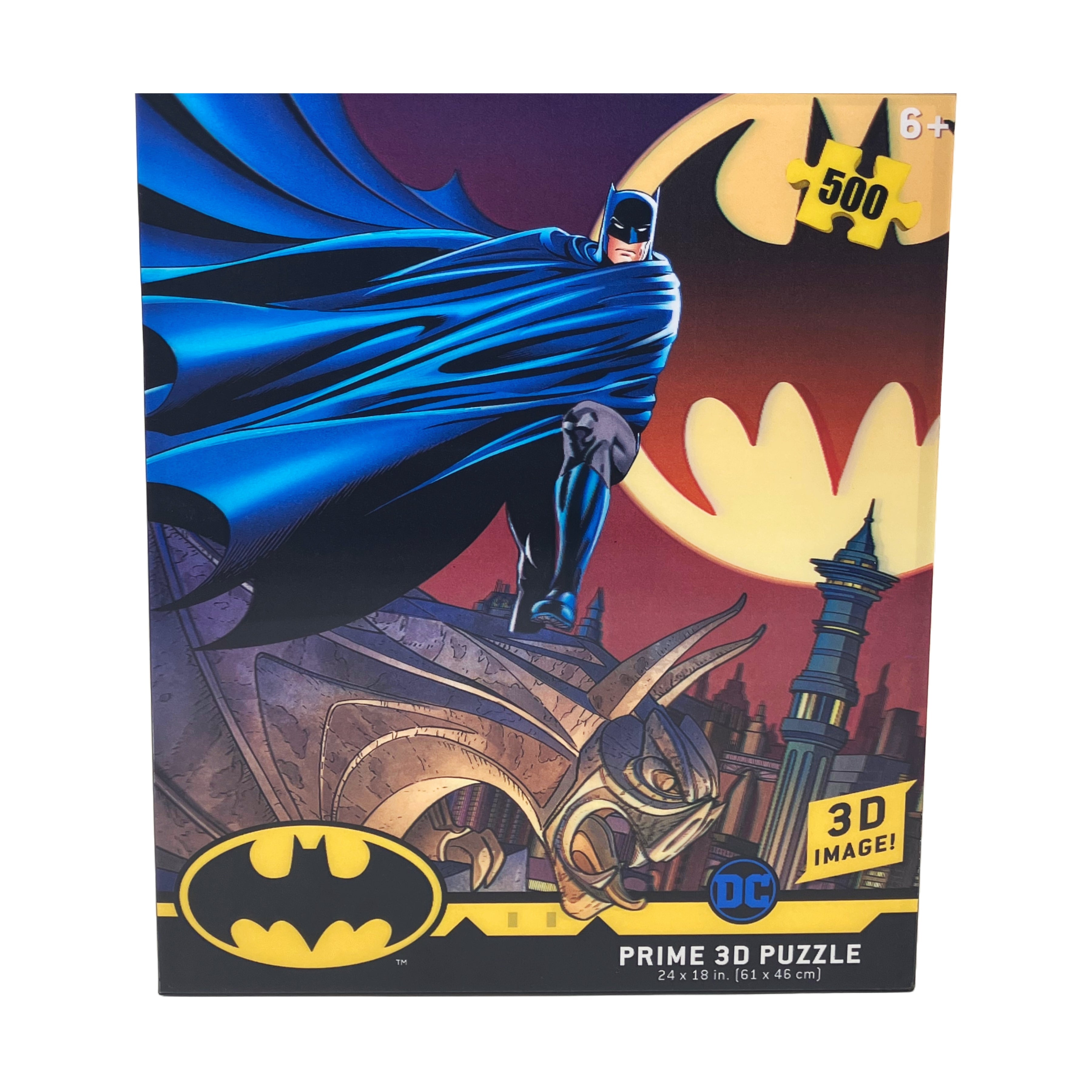  Prime 3D DC Comics - Batman - Bat Signal 3D Lenticular Jigsaw Puzzle: 500 Pcs - Multi-color - Bonton