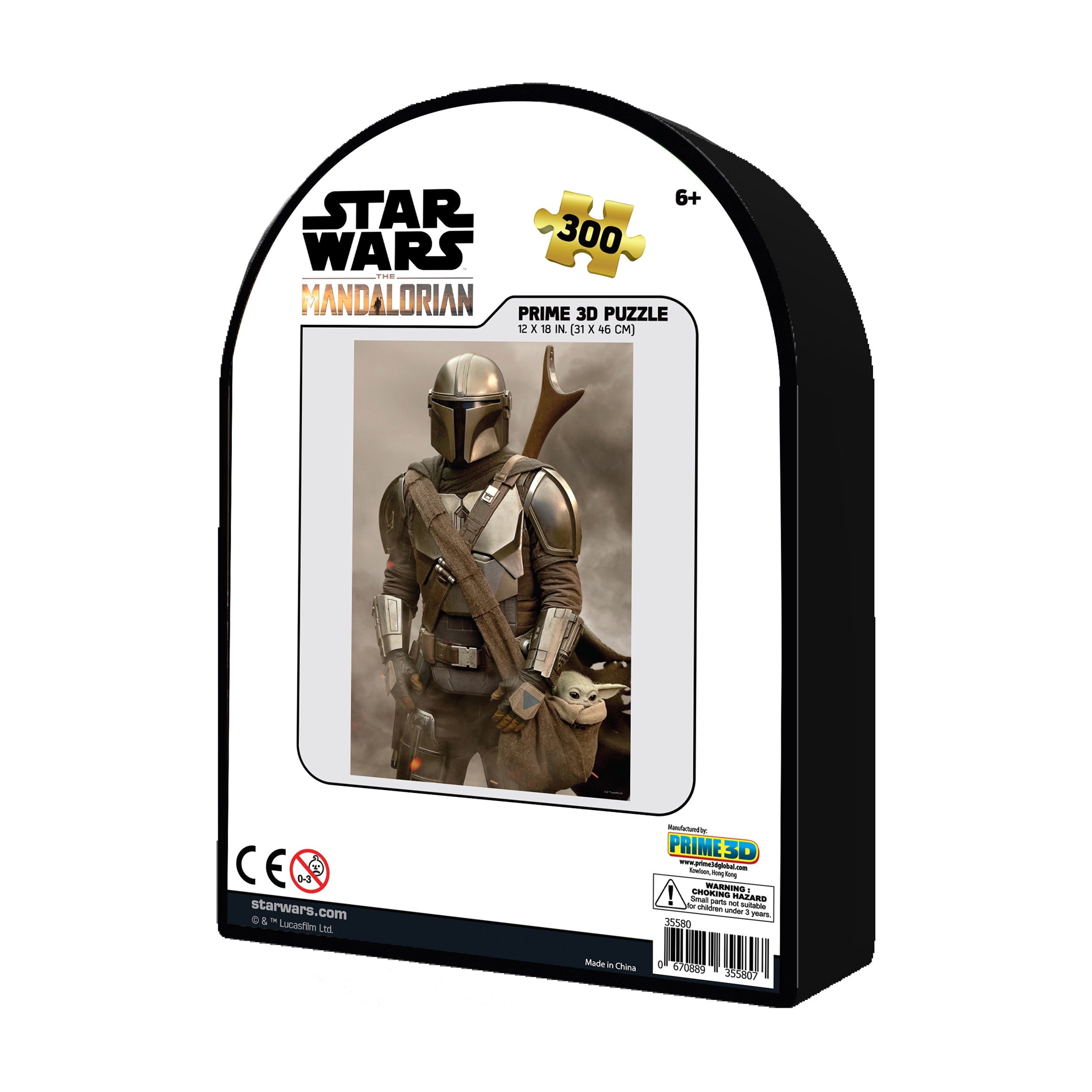  Prime 3D Star Wars - The Mandalorian 3D Lenticular Jigsaw Puzzle in a Collectible Shaped Tin: 300 Pcs - Multi-color - Bonton