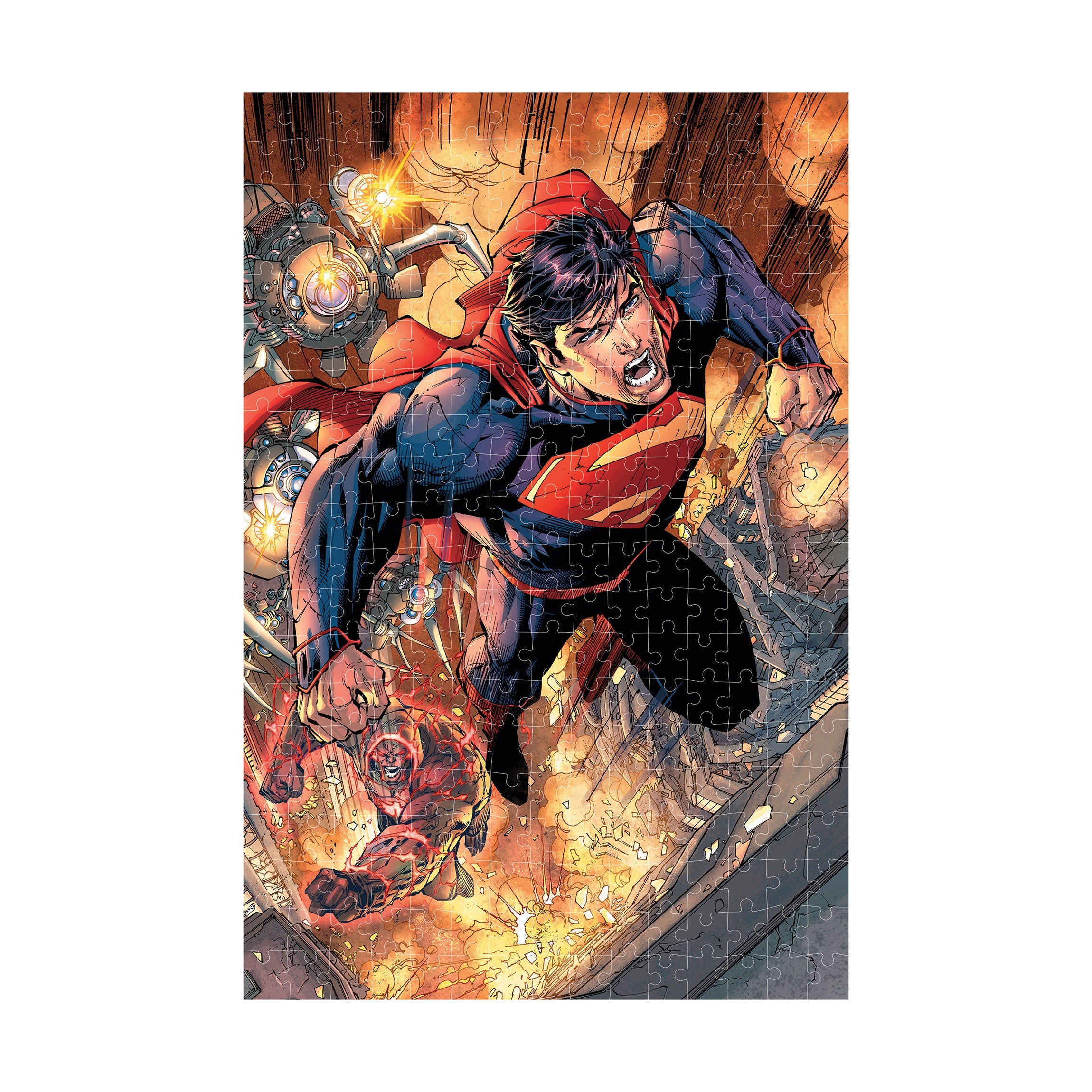  Prime 3D DC Comics - Superman 3D Lenticular Jigsaw Puzzle in a Collectible Tin Book: 300 Pcs - Multi-color - Bonton