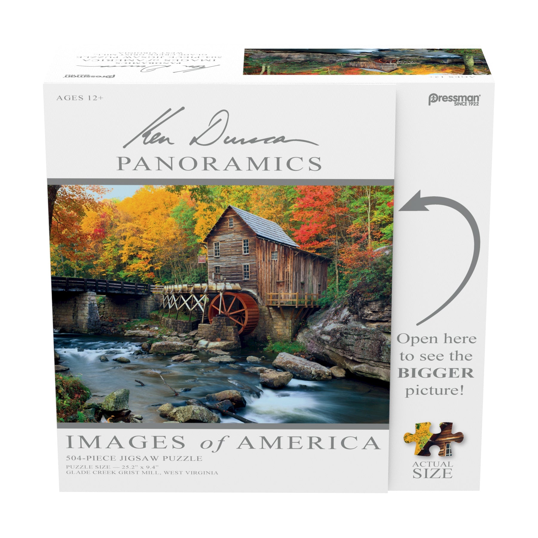  Pressman Toy Ken Duncan Panoramics: Images of America - Glade Creek Grist Mill, West Virginia: 504 Pcs - Multi-color - Bonton