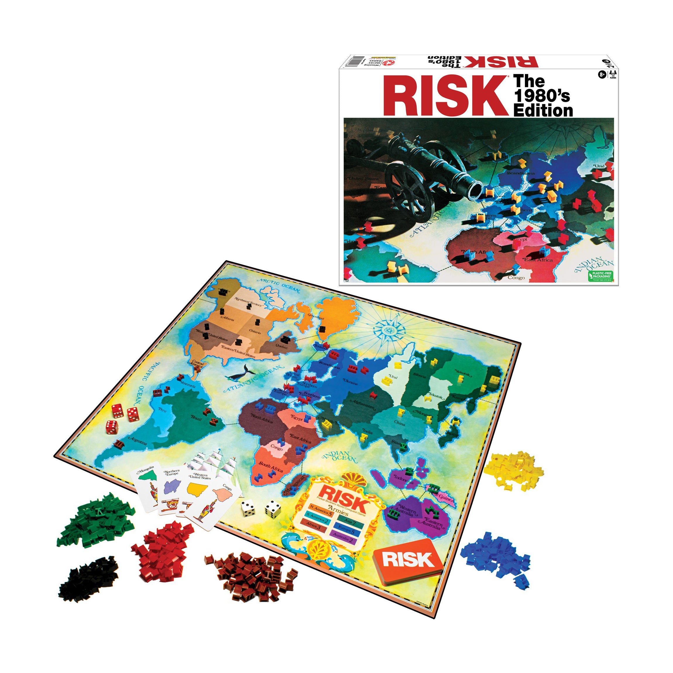  Winning Moves Risk - The 1980's Edition - Multi-color - Bonton