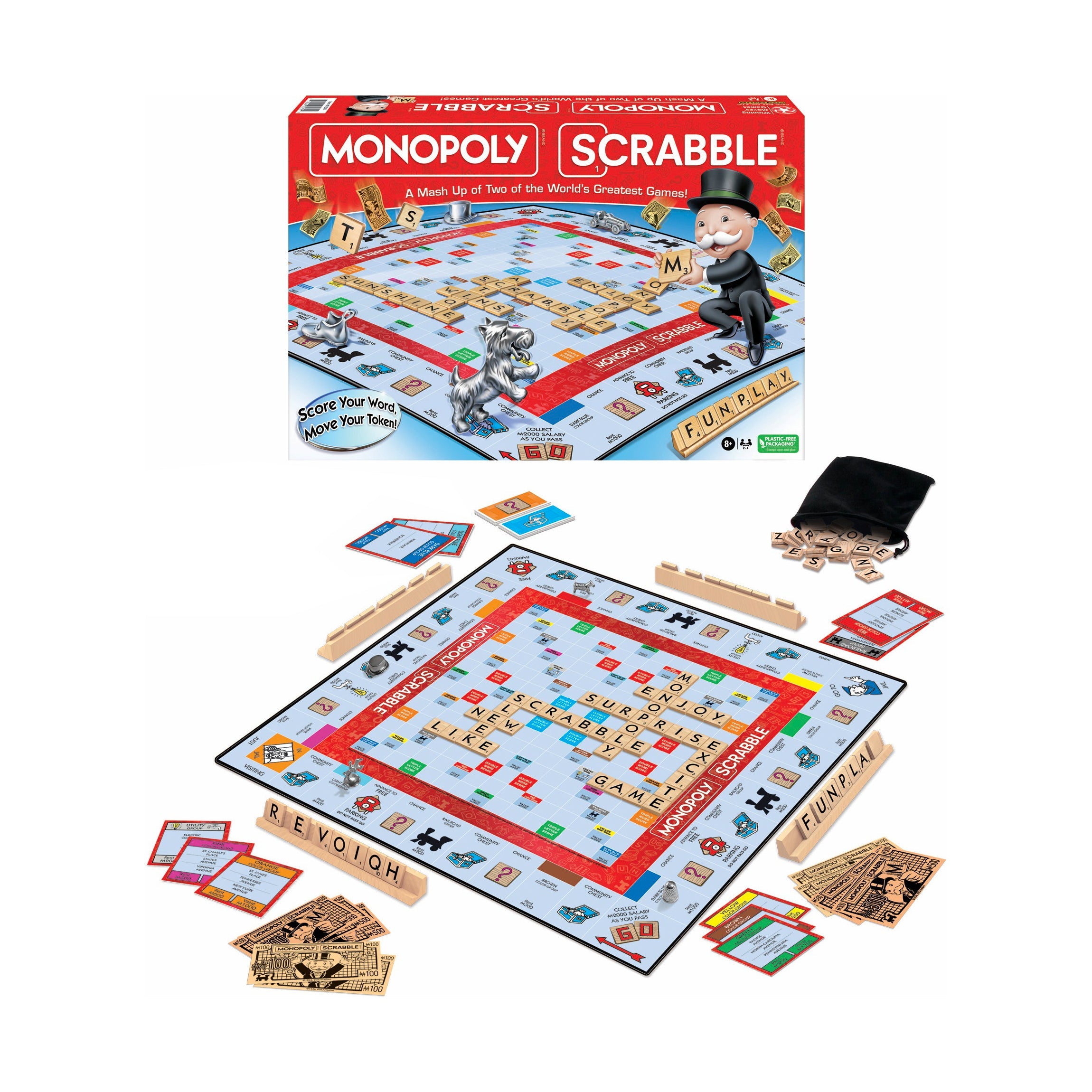  Monopoly Scrabble Game - Multi-color - Bonton