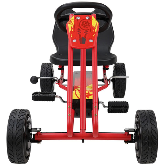 Rocket Pedal Go Kart - Red | Pedal Car | Ride On Toys For Boys & Girls With Ergonomic Adjustable Seat & Sharp Handling, Ages 4+-Multi-One Size-2