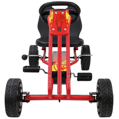 Rocket Pedal Go Kart - Red | Pedal Car | Ride On Toys For Boys & Girls With Ergonomic Adjustable Seat & Sharp Handling, Ages 4+-Multi-One Size-2