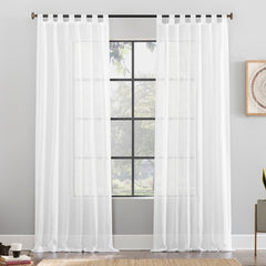 Waffle Weave Cotton Blend Tab Top Curtain