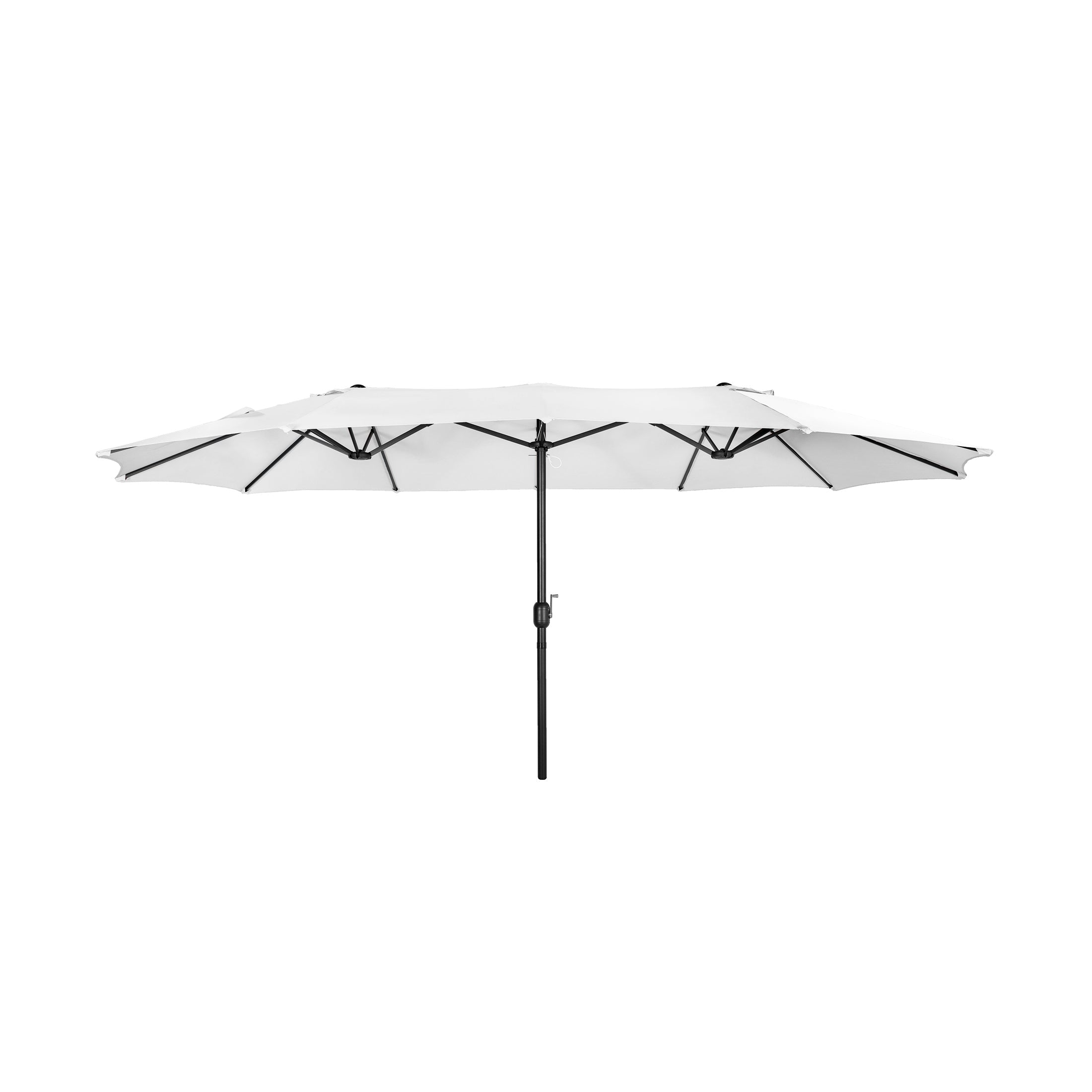  Westin Furniture Double Sided Outdoor Twin Patio Market Table Umbrella, 15 x 9 Ft - Beige - Bonton