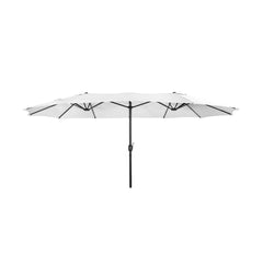 Double Sided Outdoor Twin Patio Market Table Umbrella, 15 x 9 Ft