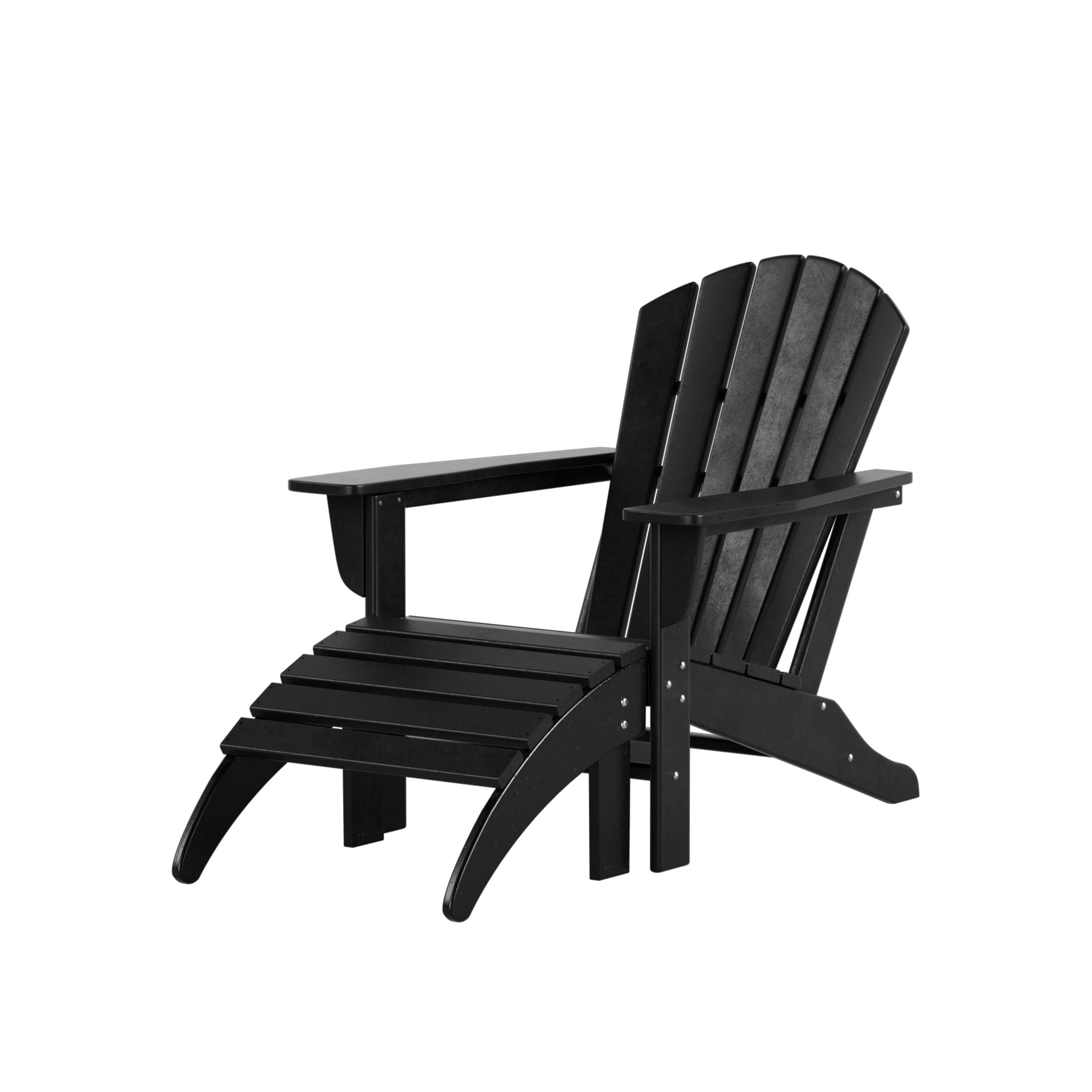  Westin Furniture Altura Outdoor Adirondack Chair with Ottoman 2-Piece Set - White - Bonton