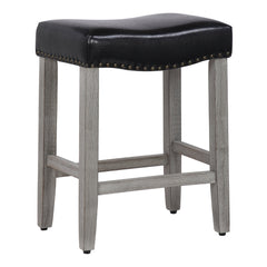 24" Upholstered Saddle Seat Single Counter Stool