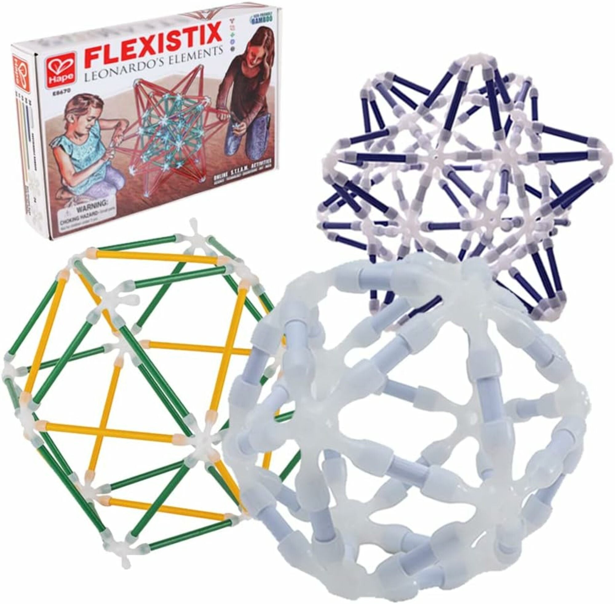  Hape Hape Flexistix Leonardo's Elements Stick Building Puzzle Toy - Multi - Bonton