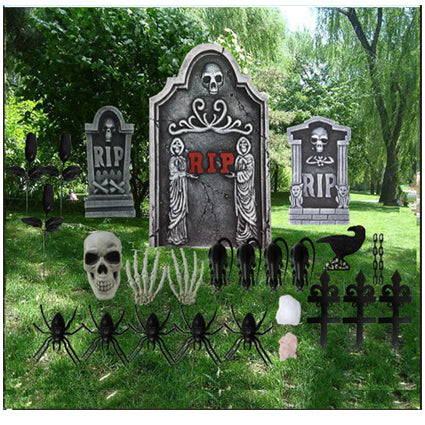  Northlight Tombstone RIP Set Outdoor Halloween Decoration - 24pc - Default Title - Bonton