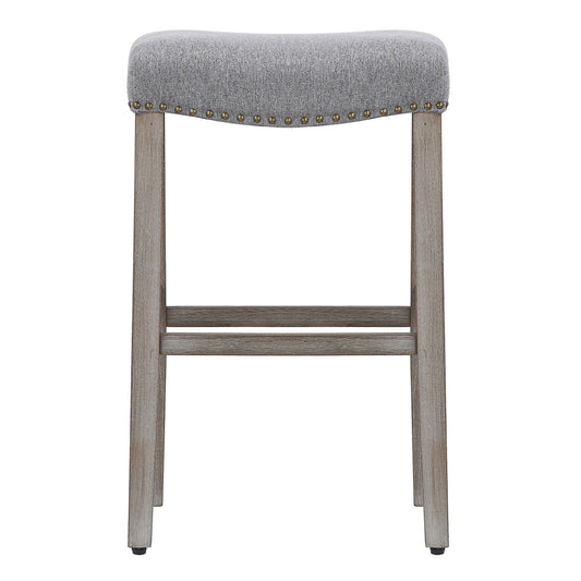 29" Upholstered Backless Saddle Seat Bar Stool