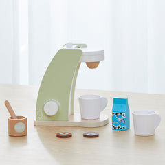 Teamson Kids - Little Chef Frankfurt Wooden Coffee Machine Play Kitchen Accessories- 8 Pcs