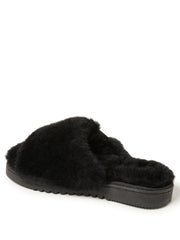 Fireside by Women's Cairns Shearling Easy On/Off Slide Sandal Slipper