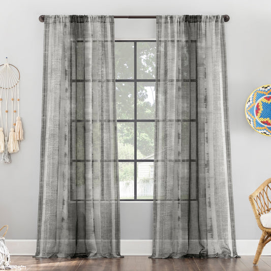 Shibori Stripe Linen Blend Curtain