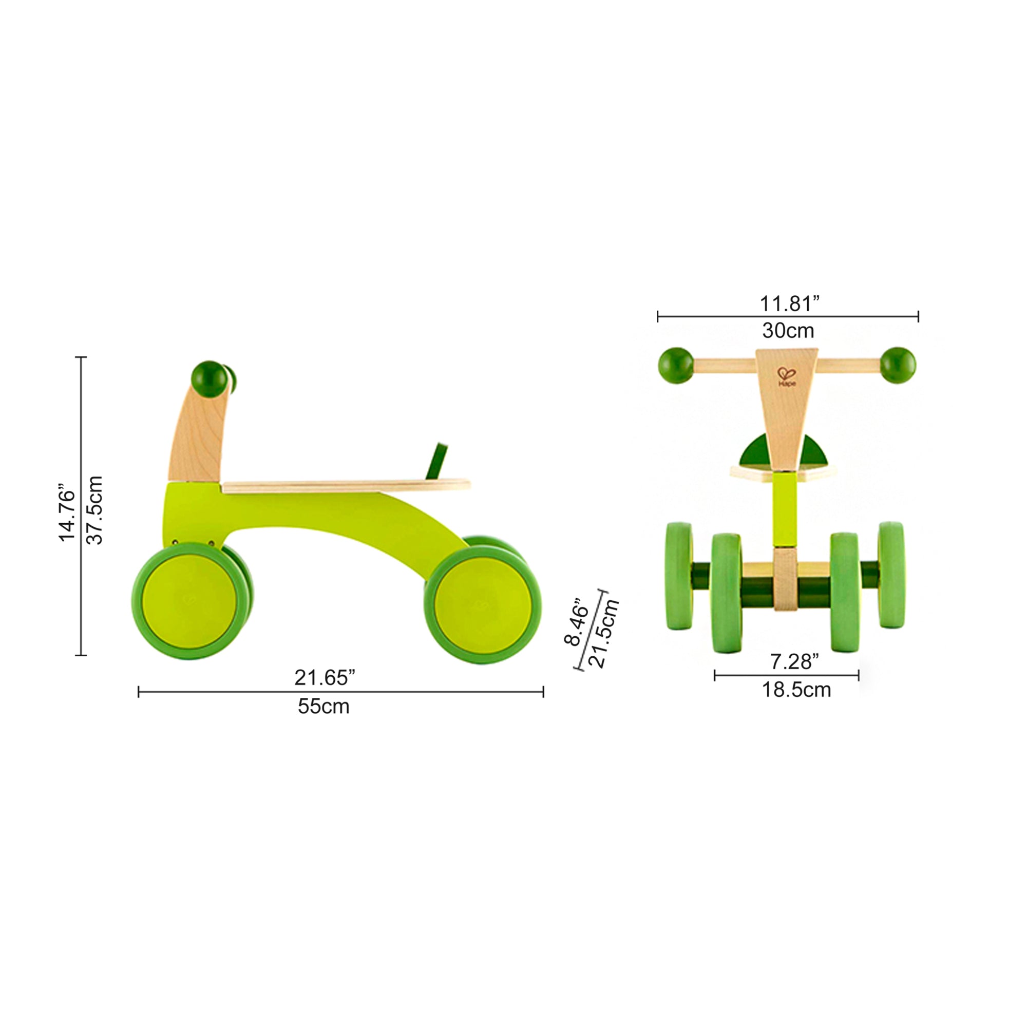  Hape Hape Scoot Around Ride-On Wood Balance Bike in Bright Green - Multi - Bonton