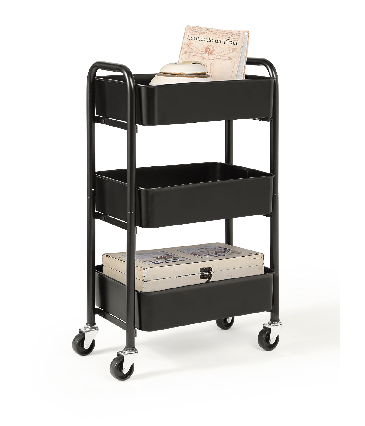  Sunnypoint Rolling Utility Cart - Black - Bonton