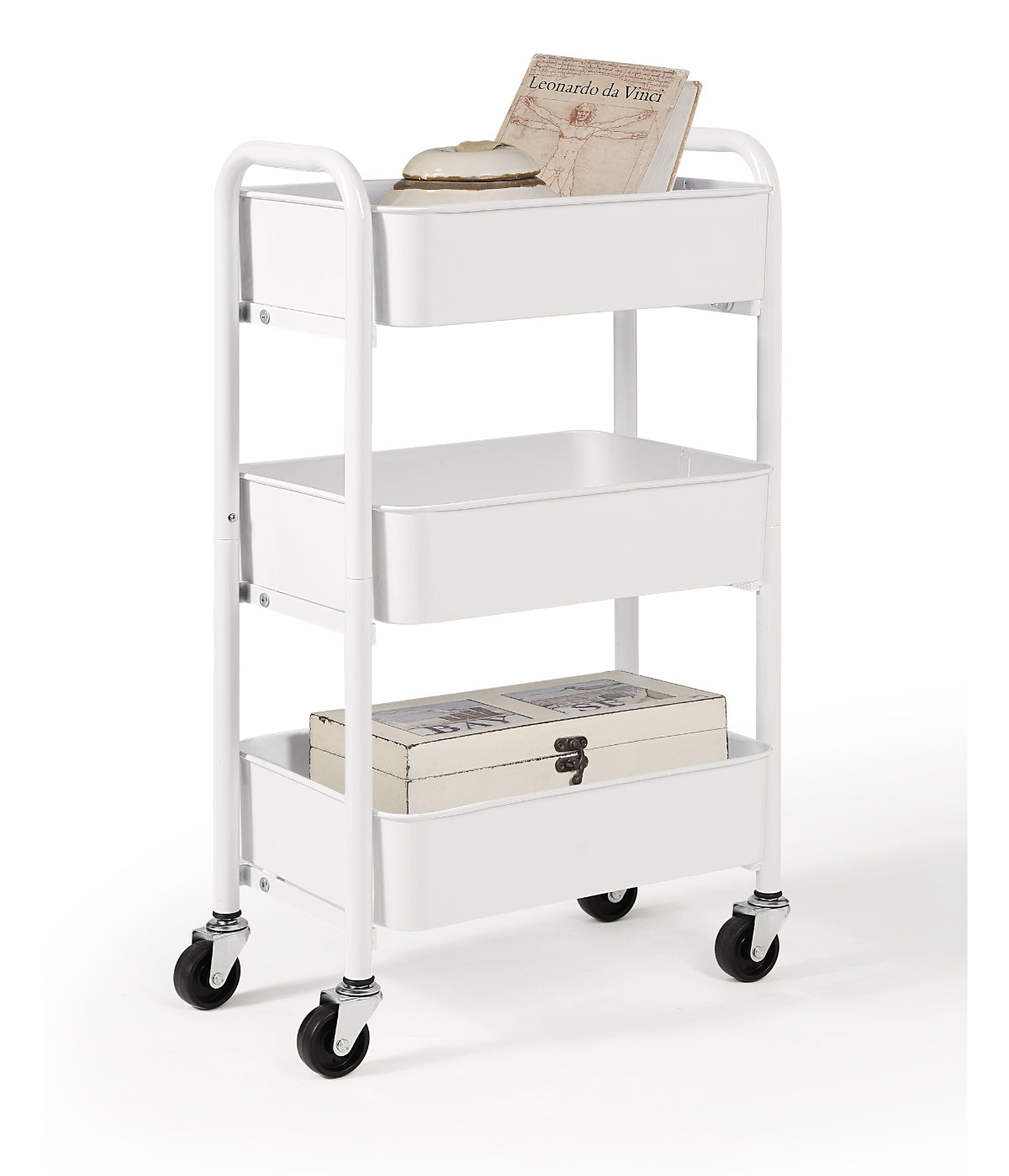  Sunnypoint Rolling Utility Cart - White - Bonton