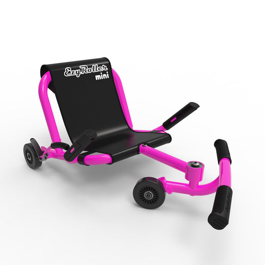 EzyRoller: Mini - Pink - Ride-On Scooter, Cambering Motion, Pedal Free Cart, Hand Brakes, Extendable Frame, 45lb Capacity, Toddler & Kids Ages 2+-Multi-One Size-1