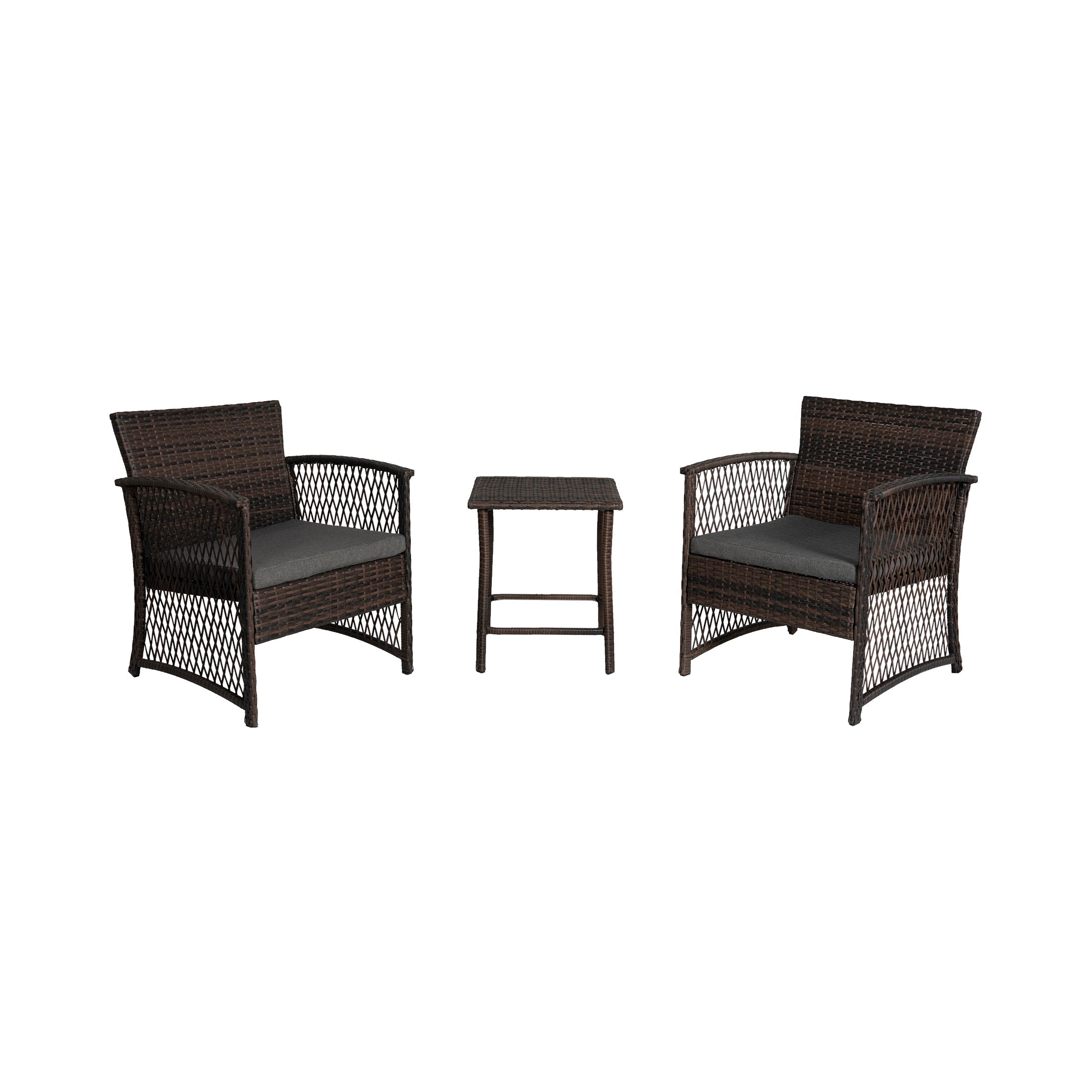  Westin Furniture 3-Piece Outdoor Patio Seating Conversation Set - Coffee/Beige - Bonton