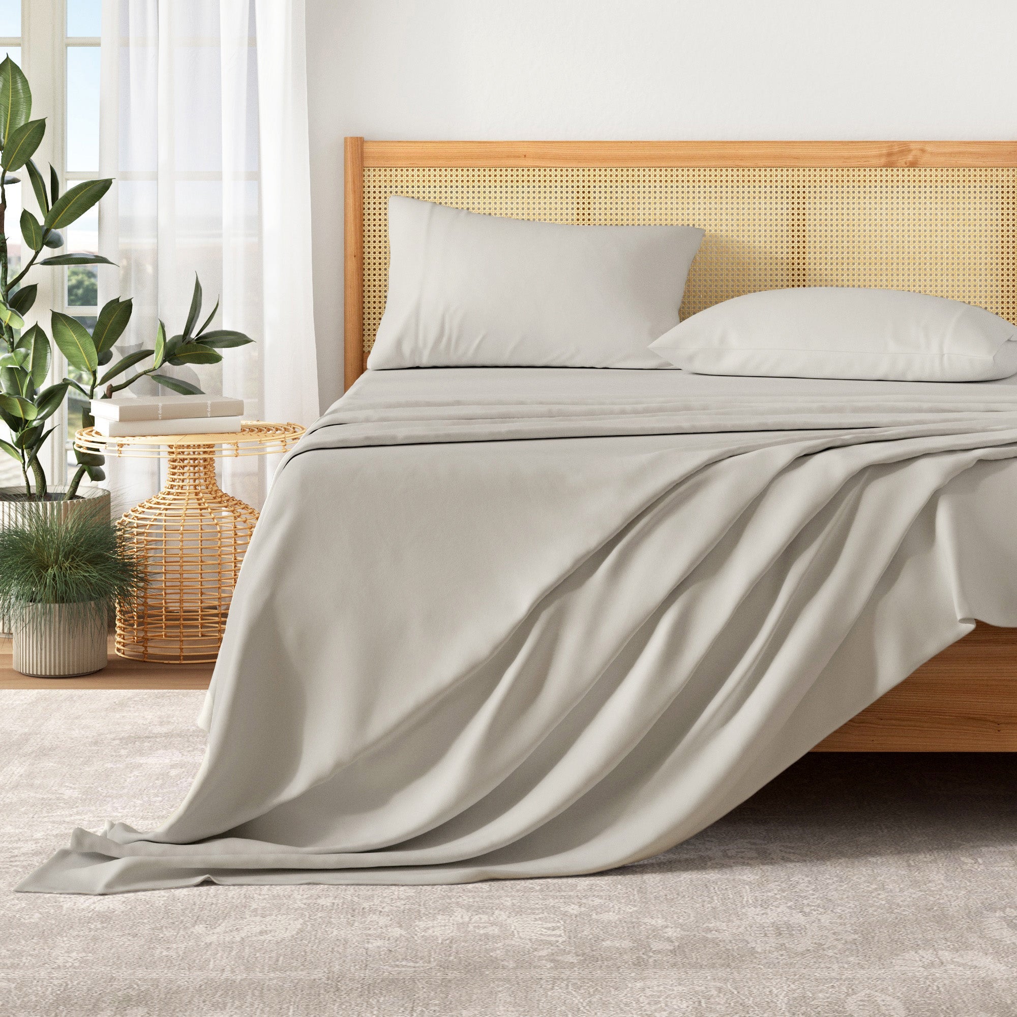  Patina Vie Maison Patina Vie Maison Pre-Washed Microfiber Ultra-Soft Solid Bed Sheet Set - Twin - Bonton