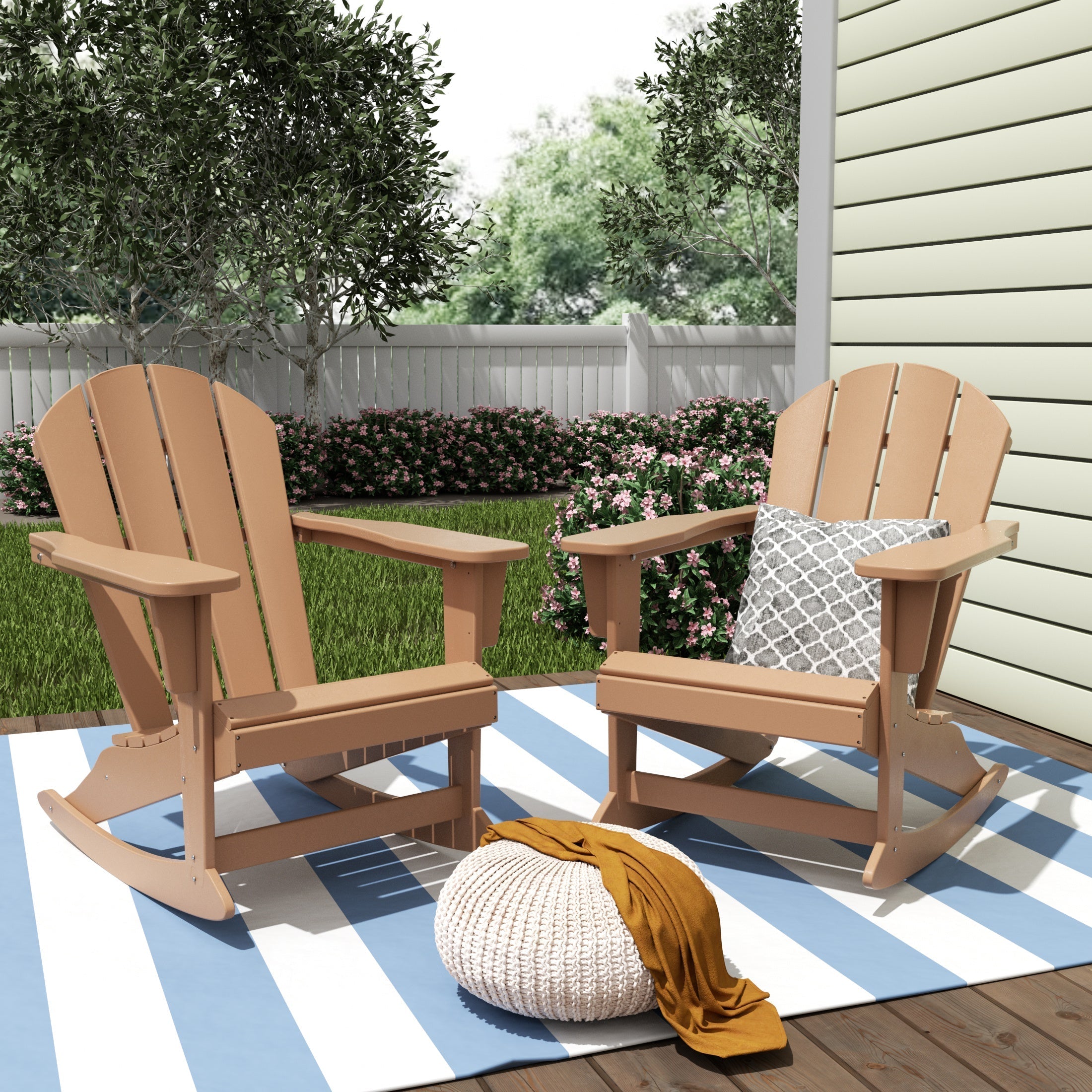  Westin Furniture Outdoor Patio Porch Rocking Adirondack Chair, Set of 2 - Turquoise - Bonton