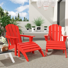 4-Piece Adirondack Conversation Chair with Footrest Ottoman Set